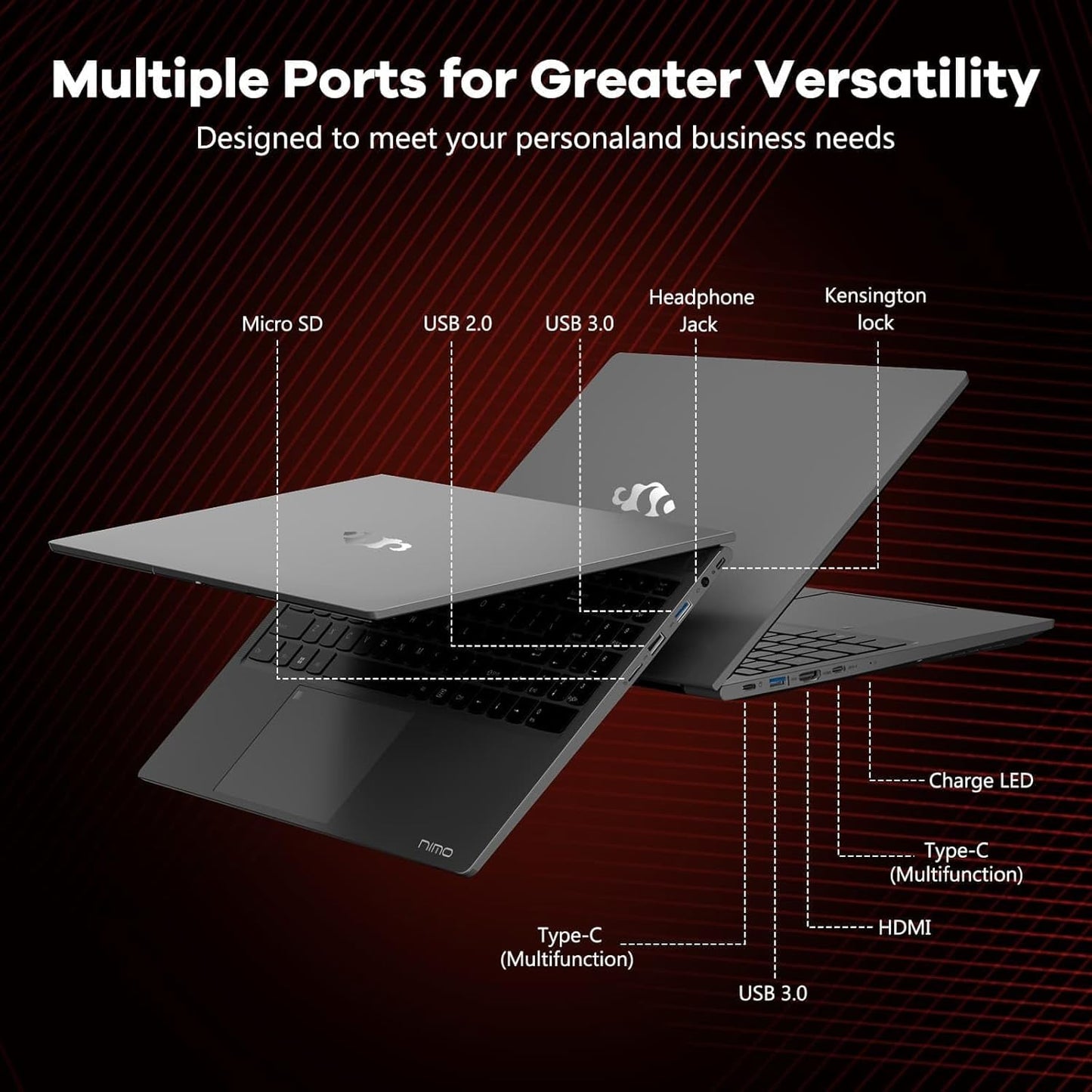 NIMO 15.6" IPS FHD-Gaming-Laptop, AMD Ryzen 5 6600H 6-Cores 660M GPU 16GB DDR5 RAM 1TB SSD(Beat i7-1165G7, Up to 4.5GHz) Computer with 100W GaN Type C Fingerprint Backlit Keyboard Win 11