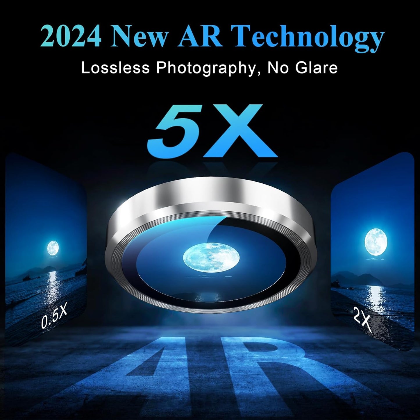 YWXTW Camera Lens Protector for iPhone 16 Pro/iPhone 16 Pro Max, [1 Step Installation Tray] Tempered Glass Screen Protector Metal Individual Camera Cover Accessories Case Friendly (White Titanium)