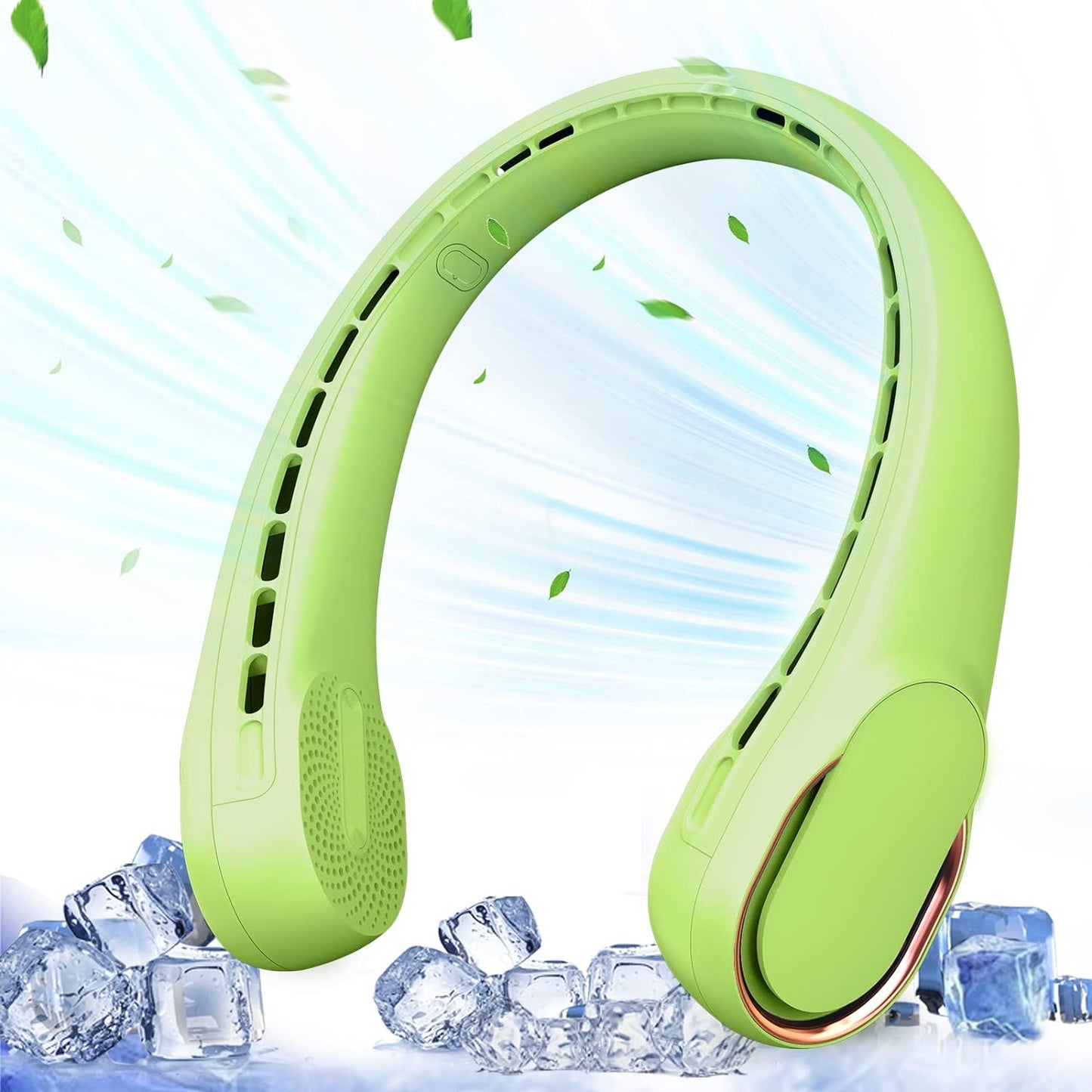 Portable Neck Fan, Bladeless Neck Fan, USB Rechargeable Personal Fan, 4000 mAh Battery Operated Wearable Fan, 3 Speeds Adjustable,Faster Cooling, Ultra Quiet, Suitable for Home, Office, Sports