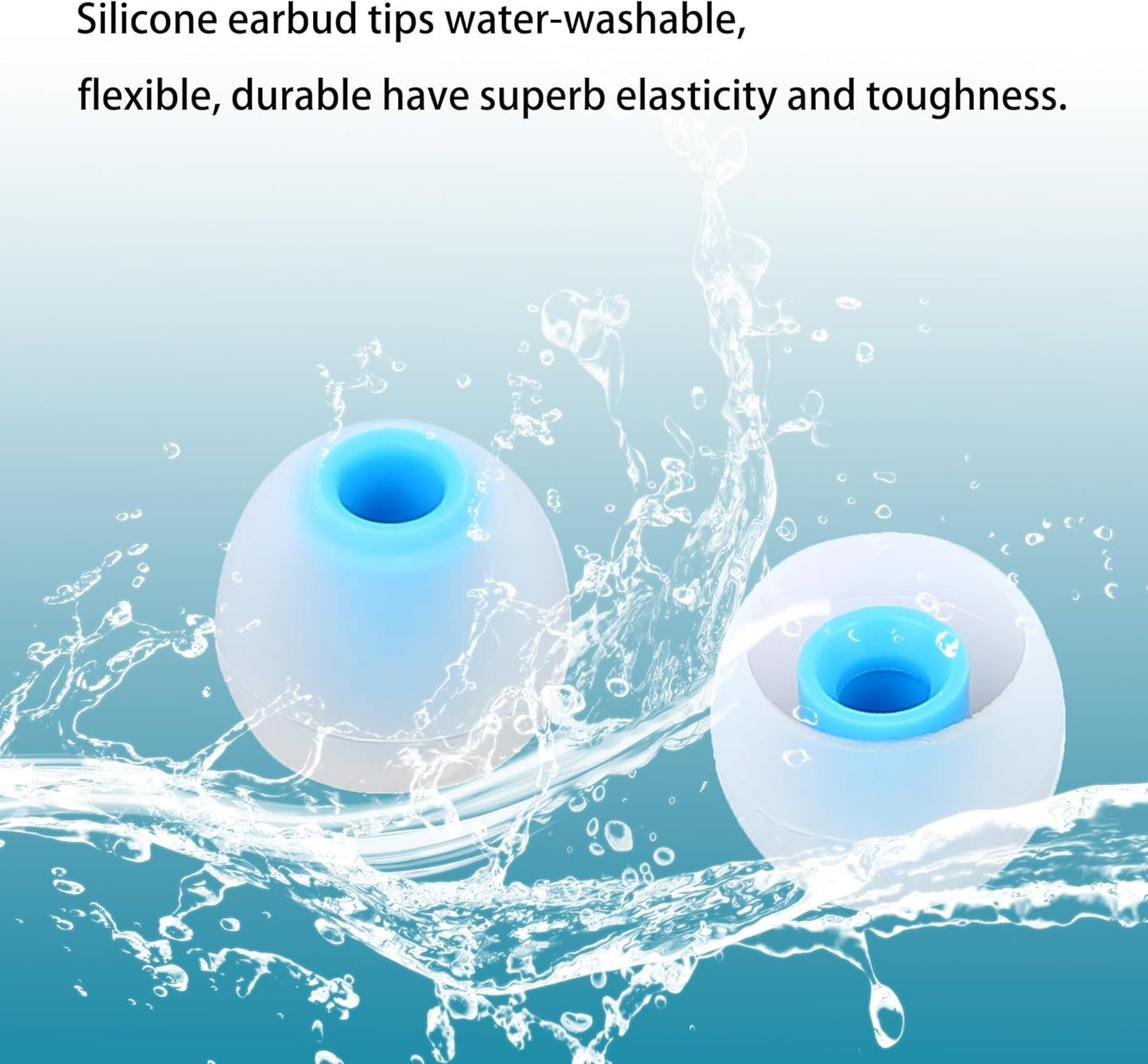 Earbud Replacement Tips Silicone Earbud Tips Ear Tips Fit Most in-Ear Earbuds(Inner Hole 3.8mm -5.1mm) Headphone Earbud Rubber Tips9 Pairs S M L