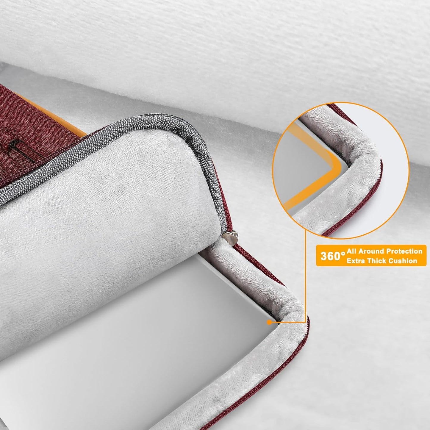 MOSISO 360 Protective Laptop Shoulder Bag,13-13.3 inch Computer Bag Compatible with MacBook, HP, Dell, Lenovo, Asus Notebook,Side Open Messenger Bag with 4 Zipper Pockets&Handle, Wine Red