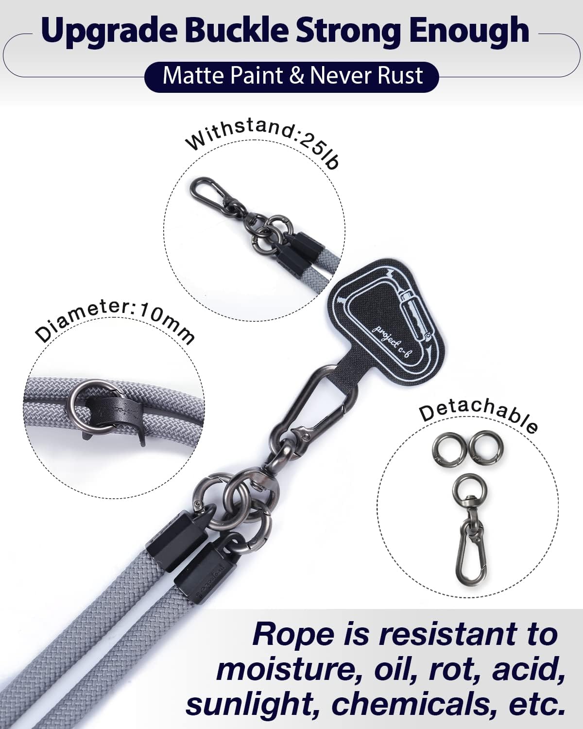 project-cb Cell Phone Lanyard ×1, Tether Tab ×2, Universal Adjustable Phone Strap, Crossbody, Neck Phone Lanyard, Rope Strap