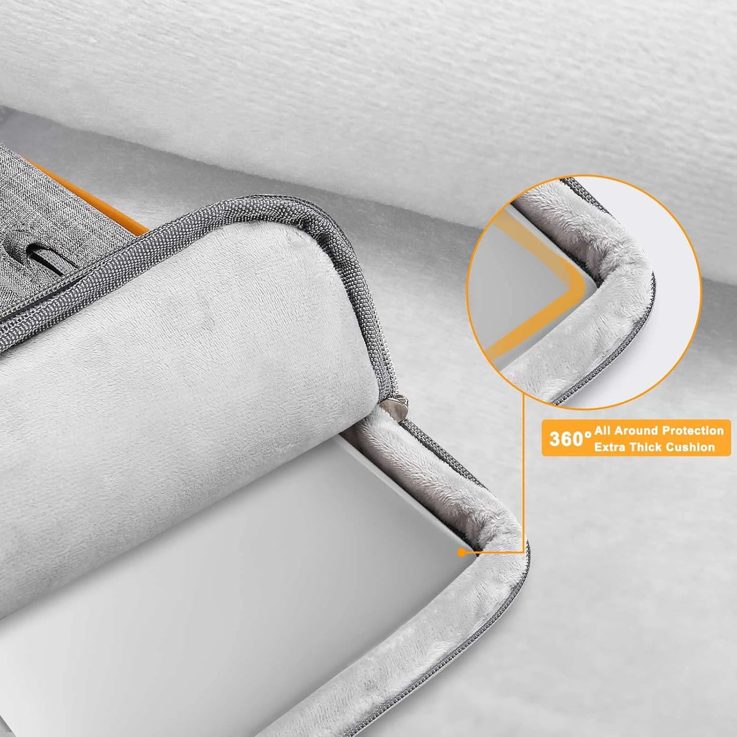 MOSISO 360 Protective Laptop Shoulder Bag,14 inch Computer Bag Compatible with HP Lenovo Dell ASUS Acer, HP, Dell Latitude, Lenovo,Side Open Messenger Bag with 4 Zipper Pockets&Handle, Gray