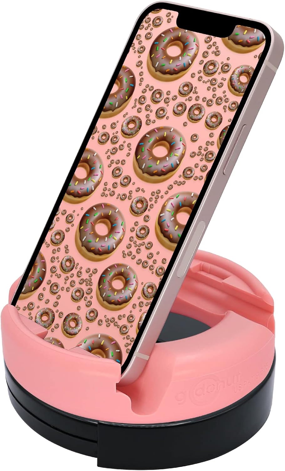 GoDonut – Phone Stand 360 Swivel – Cell Phone Holder + iPad Stand Desk Organizer - Compatible with Tablet, iPhone, Kindle & Most Smartphones – Pink