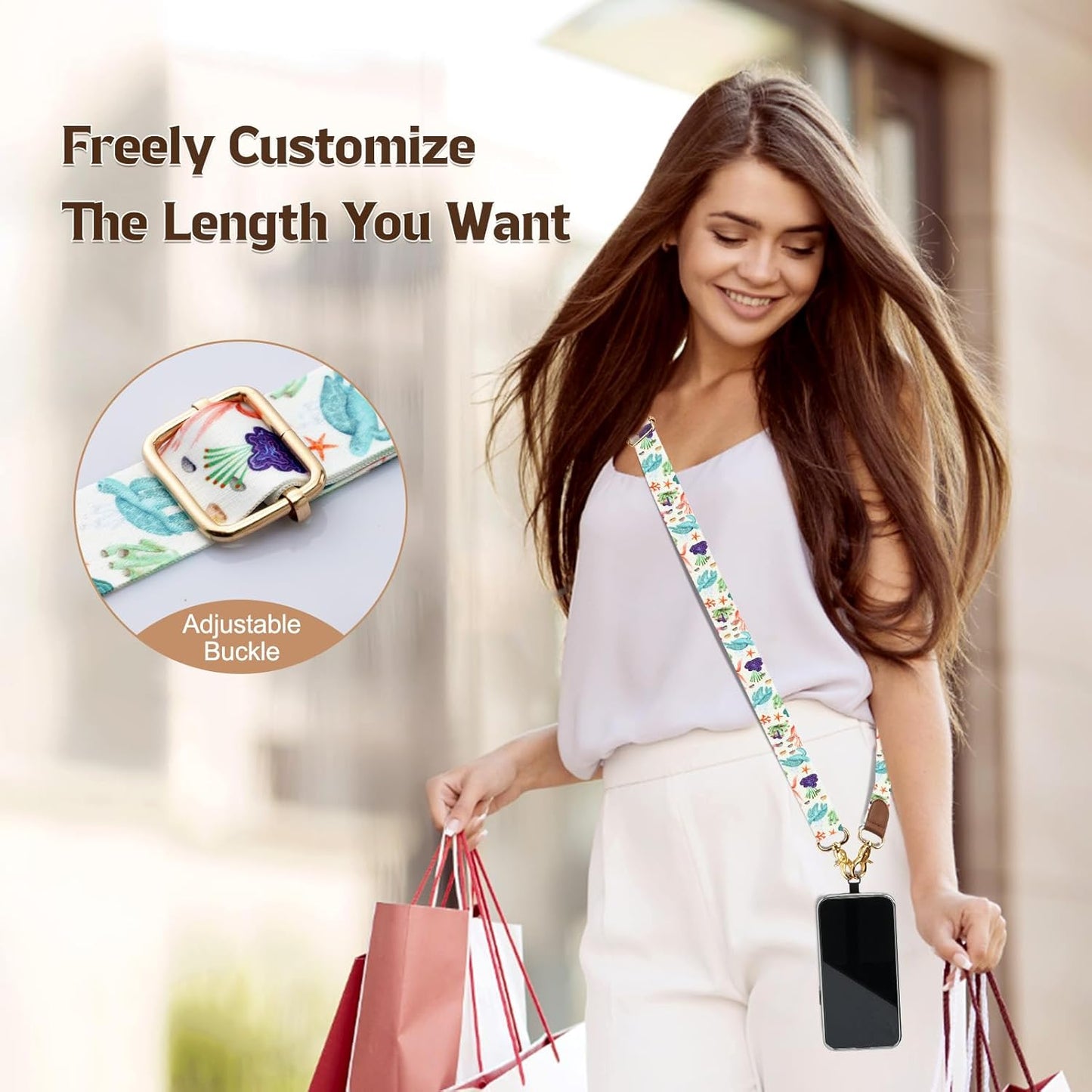 TiMOVO Phone Lanyard Crossbody Wrist Strap, Adjustable Anti-Theft Strap for Smartphone Case