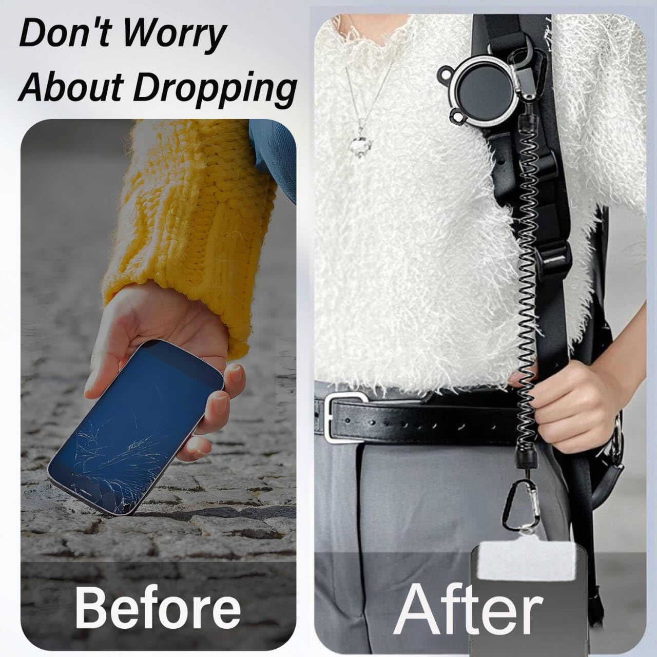 Ysnzaq Belt Clip Holder, Shoulder Bag Holder, Strong Magnetic Attraction Protection, Cell Phone Accessories for Outdoor Work Hiking XTJ Black