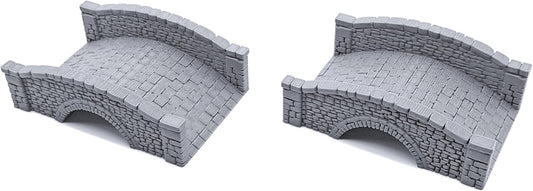EnderToys Stone Footbridges by Printable Scenery, 3D Printed Tabletop RPG Scenery and Wargame Terrain 28mm Miniatures