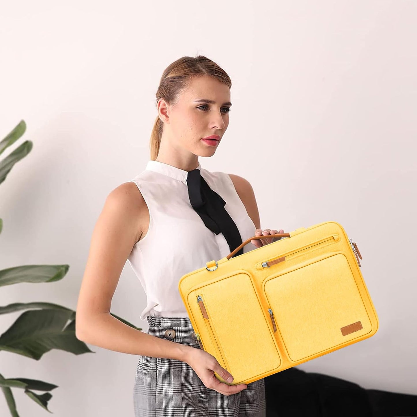 MOSISO 360 Protective Laptop Shoulder Bag,13 inch Computer Bags Compatible with MacBook Air M4 M3 M2 M1 2025-2018/Pro 13 2025-2016,Side Open Messenger Bag with 4 Zipper Pockets, Yellow