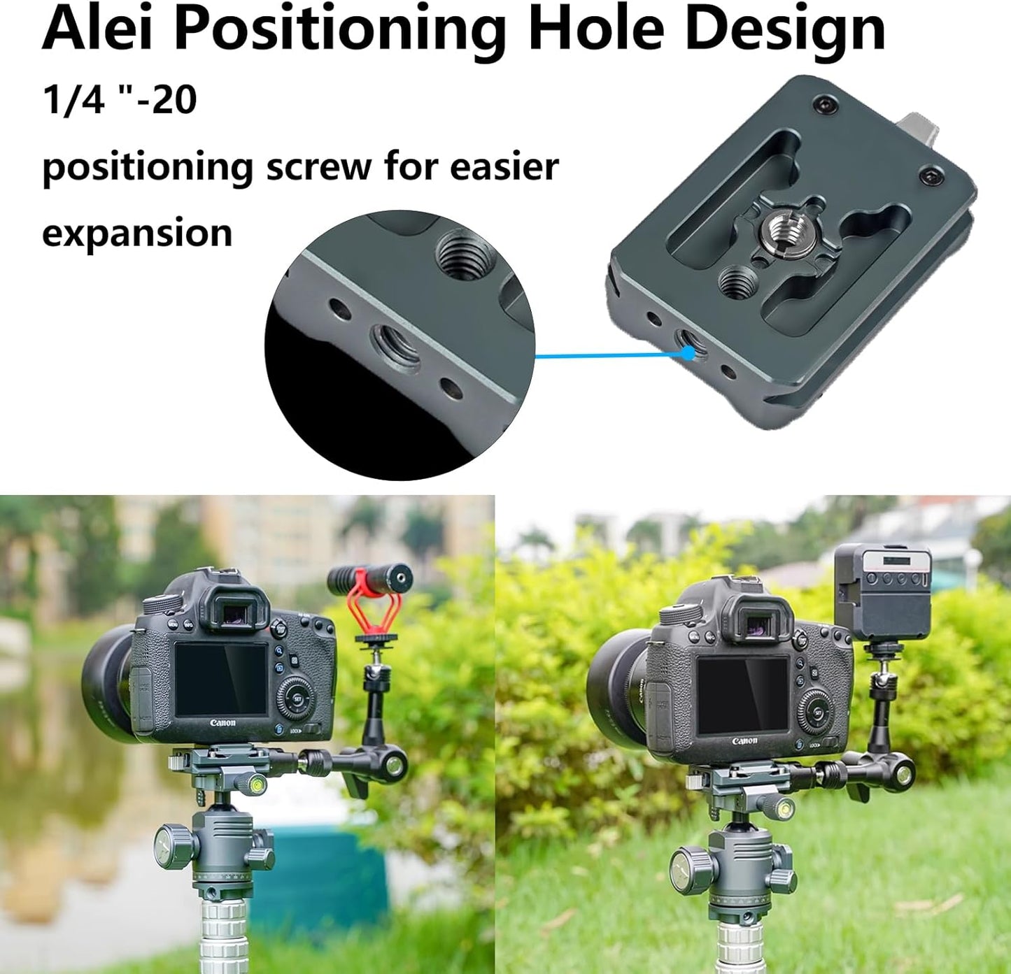 Camera Quick Release Plate Kit,w 1/4" to 3/8" Screw Thread,Quick Release System QR Plate Camera Tripod Mount Adapter for Canon/Sony/Nikon Cameras/Zhiyun/Feiyu/DJI