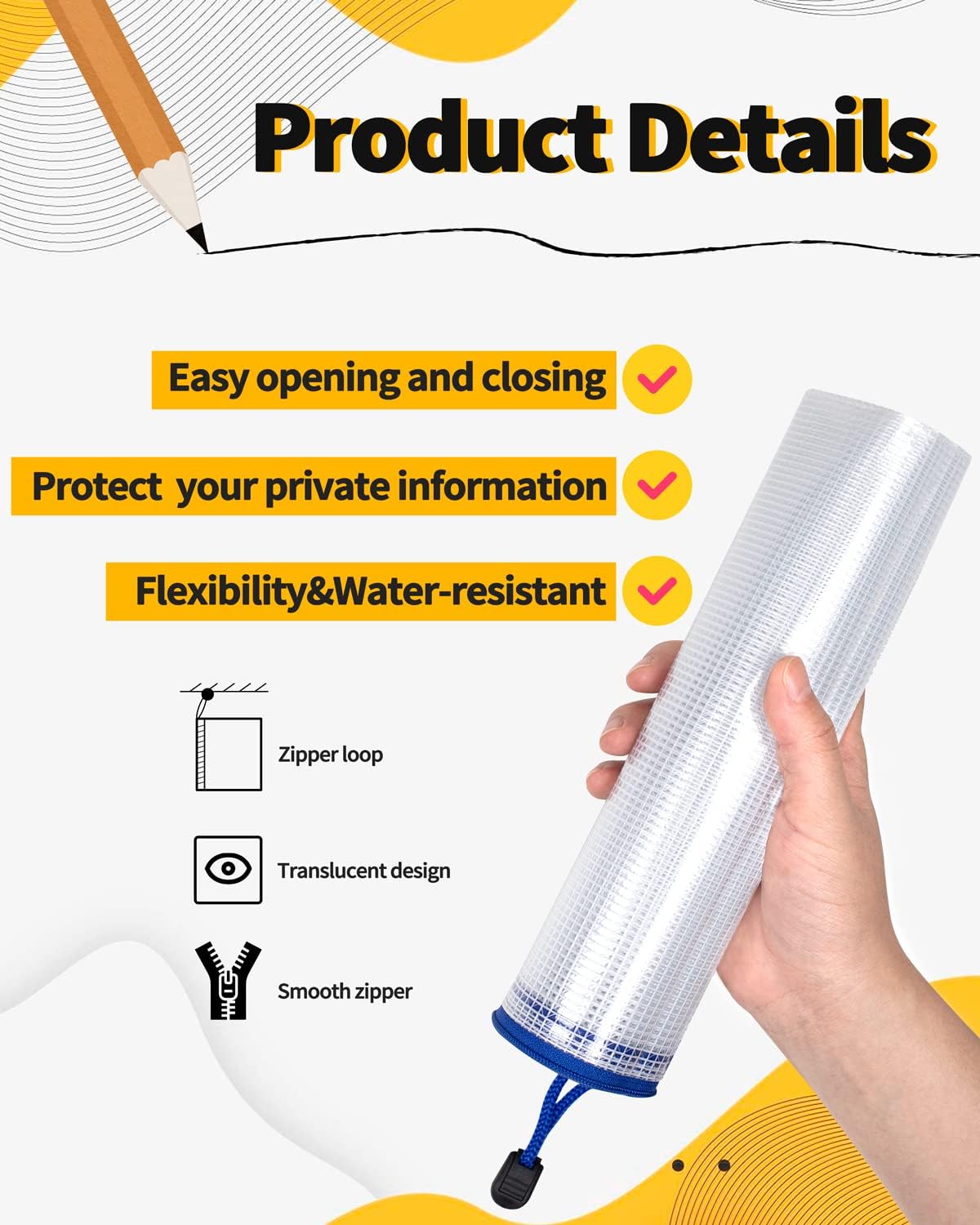 SUNEE Mesh Zipper Pouch 6x9 in (10 Colors, 30 Packs), Mesh Bags with Zipper for School Office Supplies, Puzzles & Games, Travel Accessories, Waterproof Zipper Pouches for Organizing