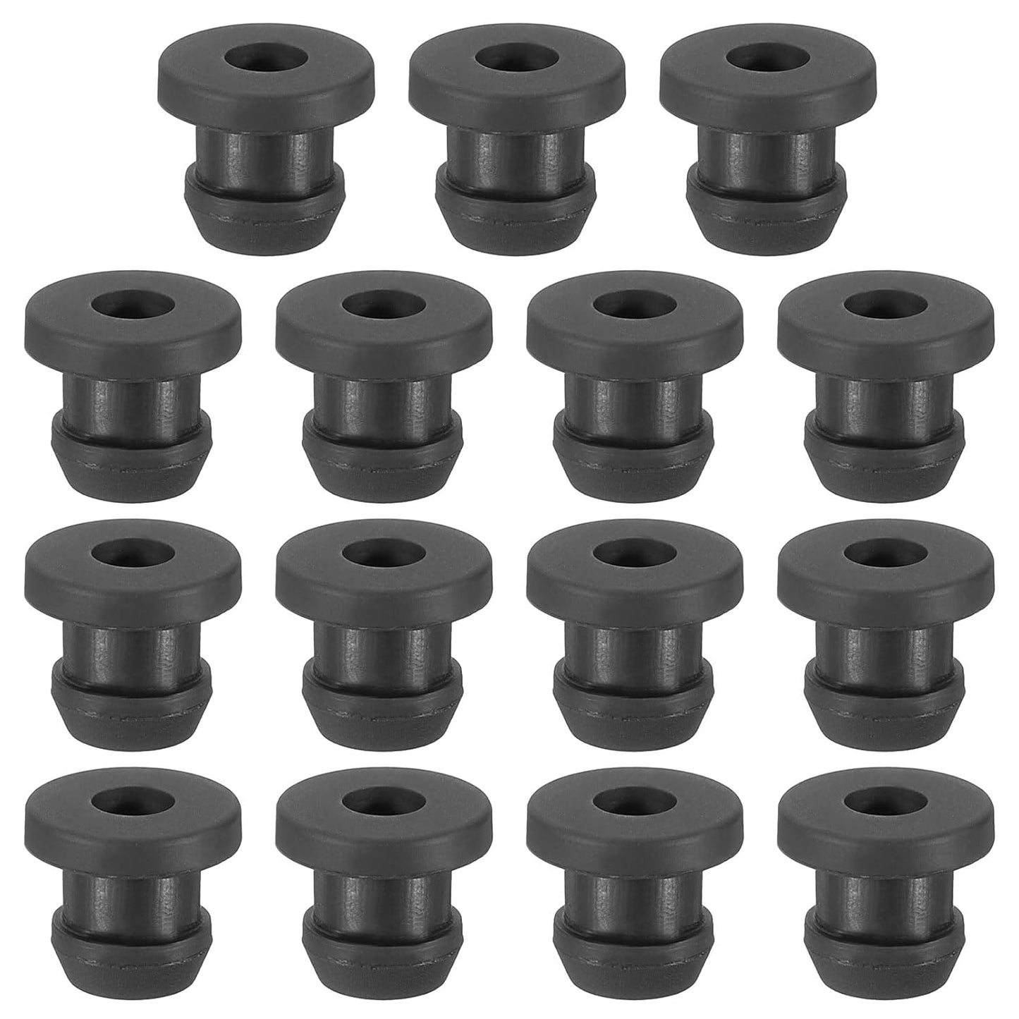 PATIKIL 6.5mm / 1/4 Inch Drill Hole,3/16 Inch ID Rubber Grommets, 15Pcs Top Hat Grommet for Wiring Eyelet Ring Gasket Automotive Firewall Cable Hole Plugs Wires Protection, Black