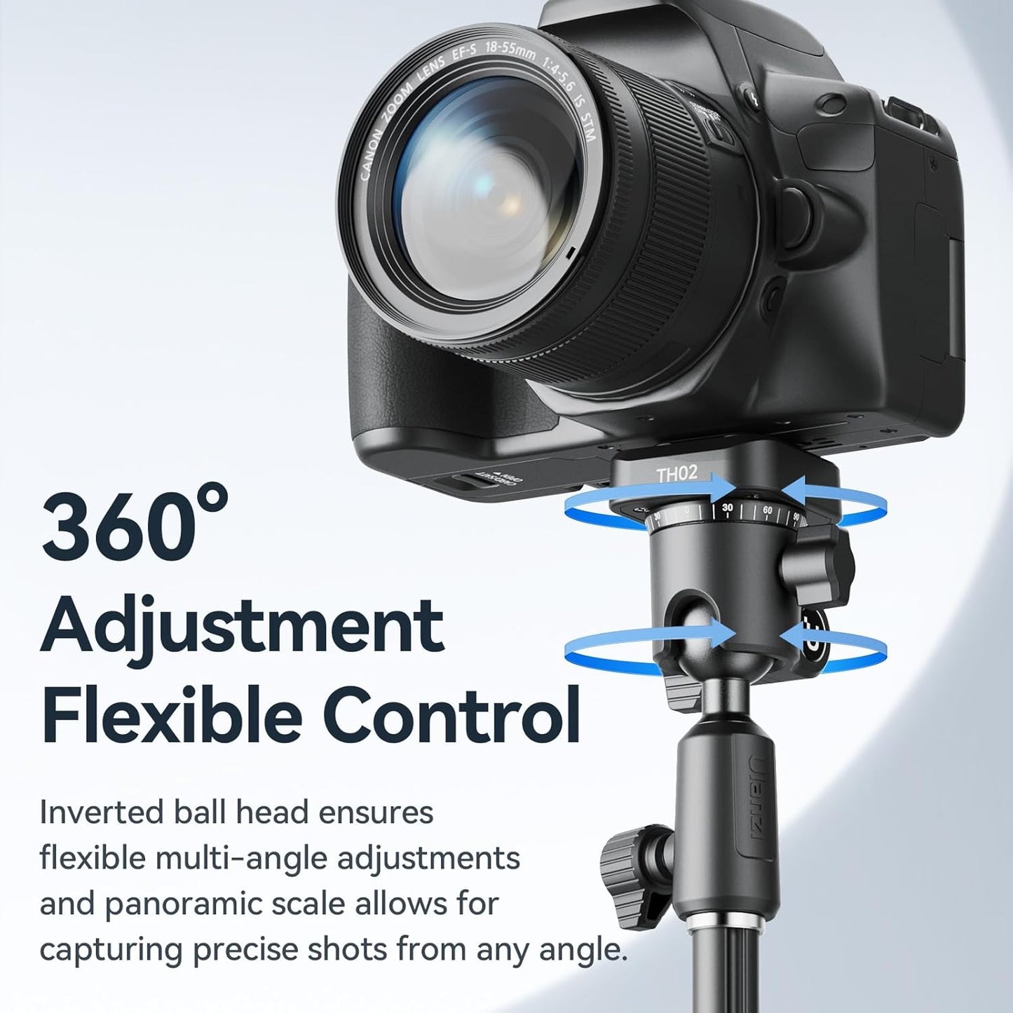 ULANZI TH02 Uka Inverted Ball Head Quick Release Metal Ball Head Camera Mount Uka 360° Rotating with Quick Release Plate, 2.5kg/5.5lb Load for Tripod, Monopod, DSLR, Camera