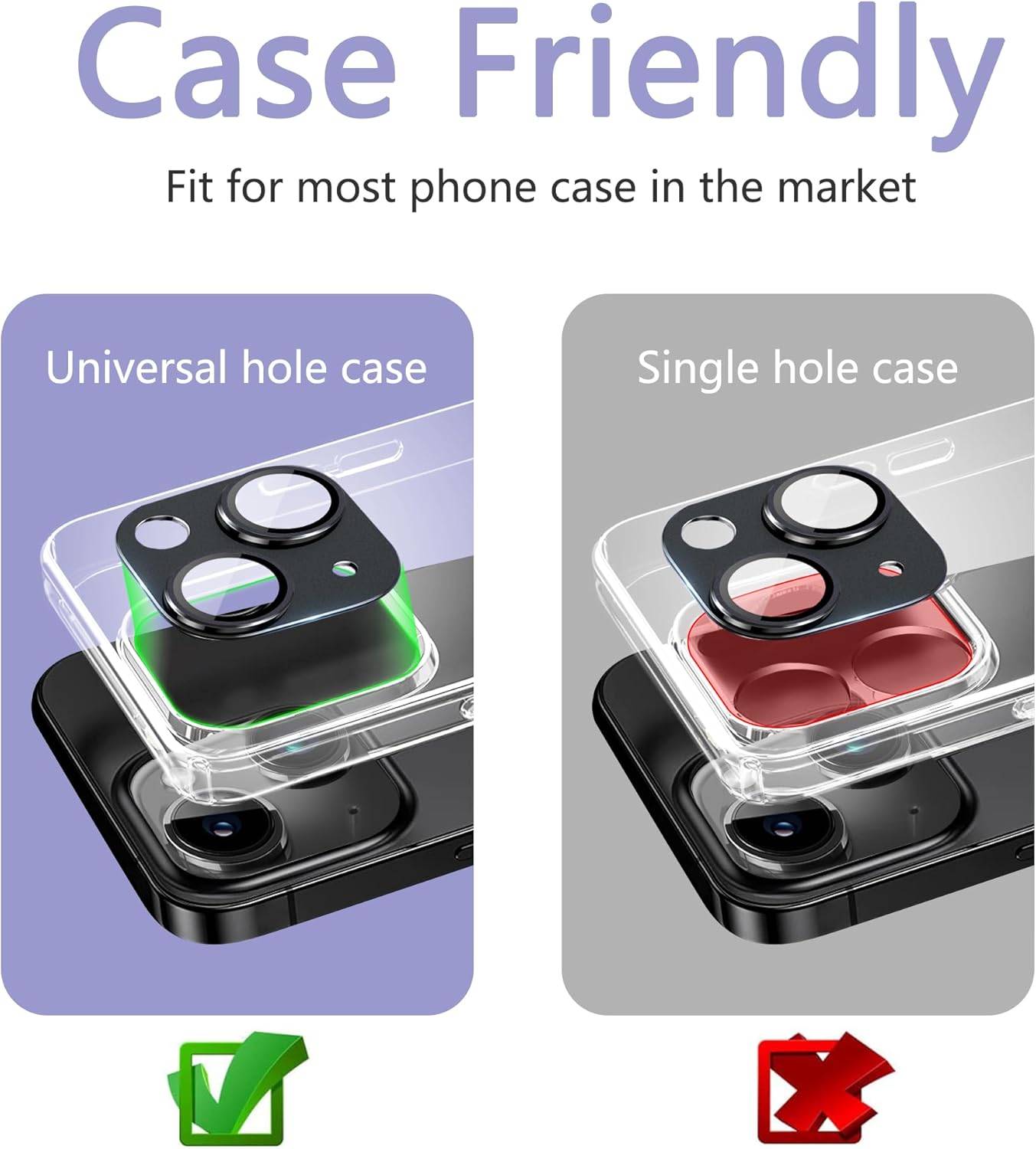 2 Pack Camera Lens Protector for iPhone 14 / iPhone 14 Plus,[Not Easy to Breakn ] AR Tempered Glass Strong Adsorption Metal Camera Cover Screen- silvery