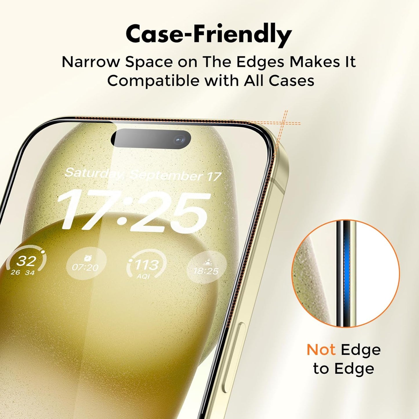 UNBREAKcable 2-Pack Screen Protector for iPhone 16, Double Shatterproof Tempered Glass [Easy Installation Frame] [9H Hardness] [99.99% HD Clear] [Case Friendly] for iPhone 6.1 inch