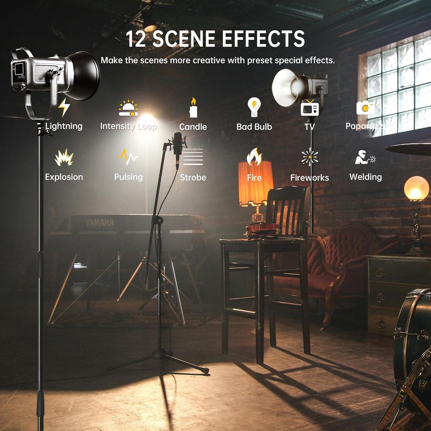 GVM 160W LED Video Light with Bluetooth Control, 5600K Photography Light, Studio Lighting Kit for Photography, Filmmaking, YouTube and Tiktok, 98100 lux/1.64ft, 12 Scene Modes, Lightweight