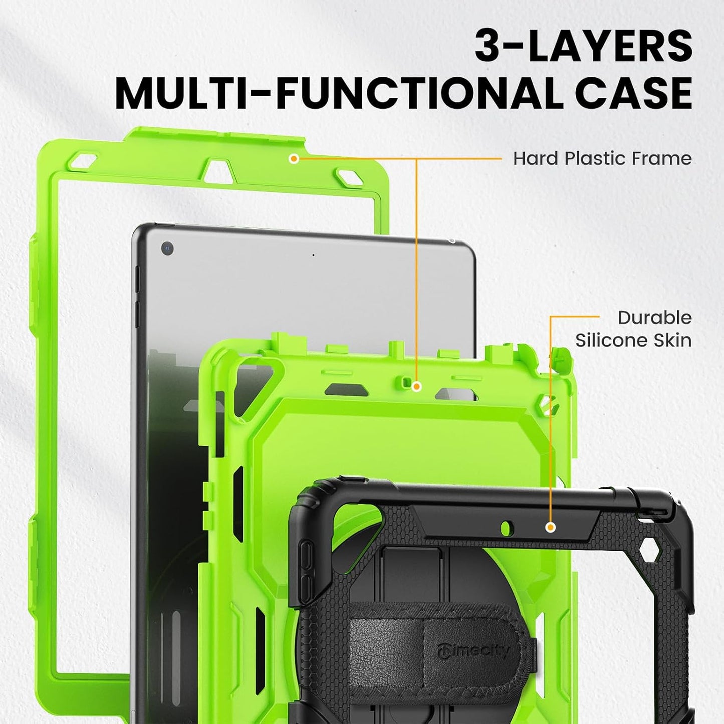 Timecity for iPad Air 3/ Pro 10.5 Inch Case, 360° Rotating Stand, Pencil Holder, Shockproof with Screen Protector & Shoulder Strap - Heavy Duty Protection Case for iPad Air 3rd Gen - Green