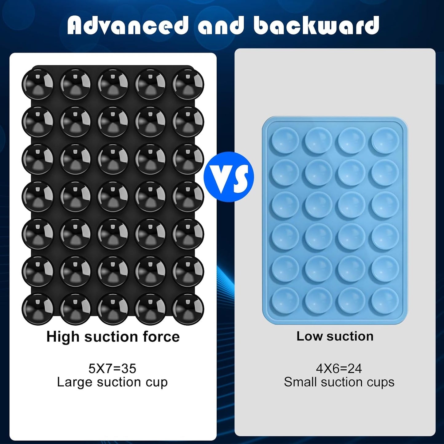 2024 Upgrade 2PCS Silicone Suction Cup Phone Case Adhesive Mount,Adhesive Grip, Sticky Suction Cup Phone Holder & Suction Phone case Holder TikTok & Selfies (Black, 5x7 Single Sided)