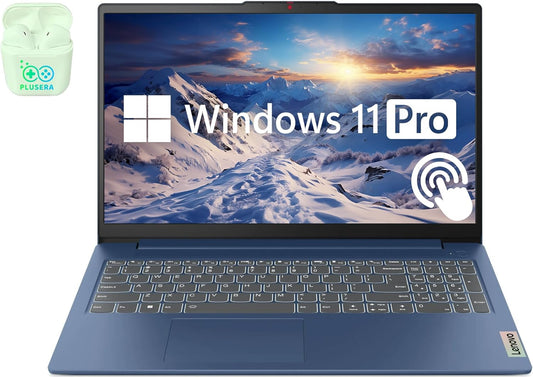Lenovo 15.6" FHD Touchscreen IdeaPad Business Laptop Computer, 16GB RAM 2TB SSD, AMD Ryzen 7, Windows 11 Pro Laptop with Microsoft Office Lifetime Suite, Backlit Keyboard, PLUSERA Earphones, Blue
