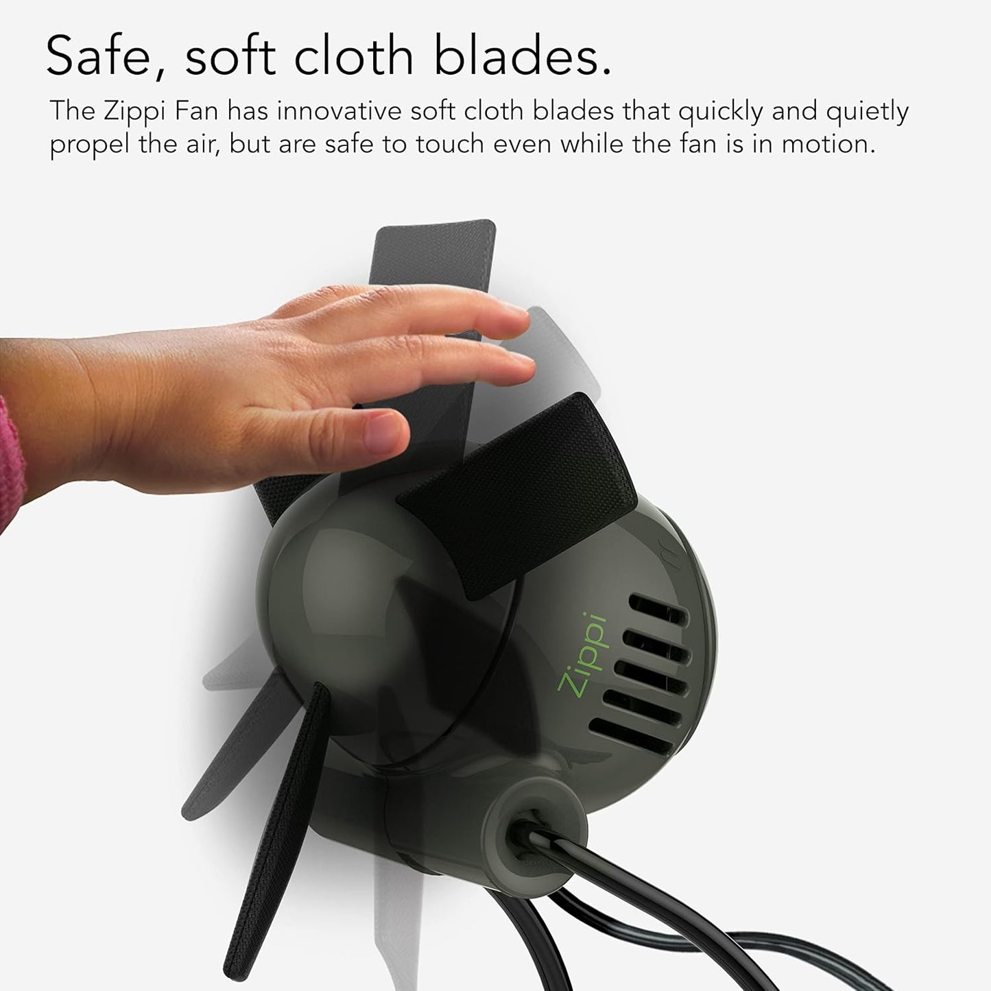 Vornado Zippi Small Personal Fan, Foldable Cooling for Desk, 2 Speed Settings, Soft Nylon Blades, Directable Airflow, Perfect Fan for Office and Bedroom, Multiple Color Options, Graphite Gray