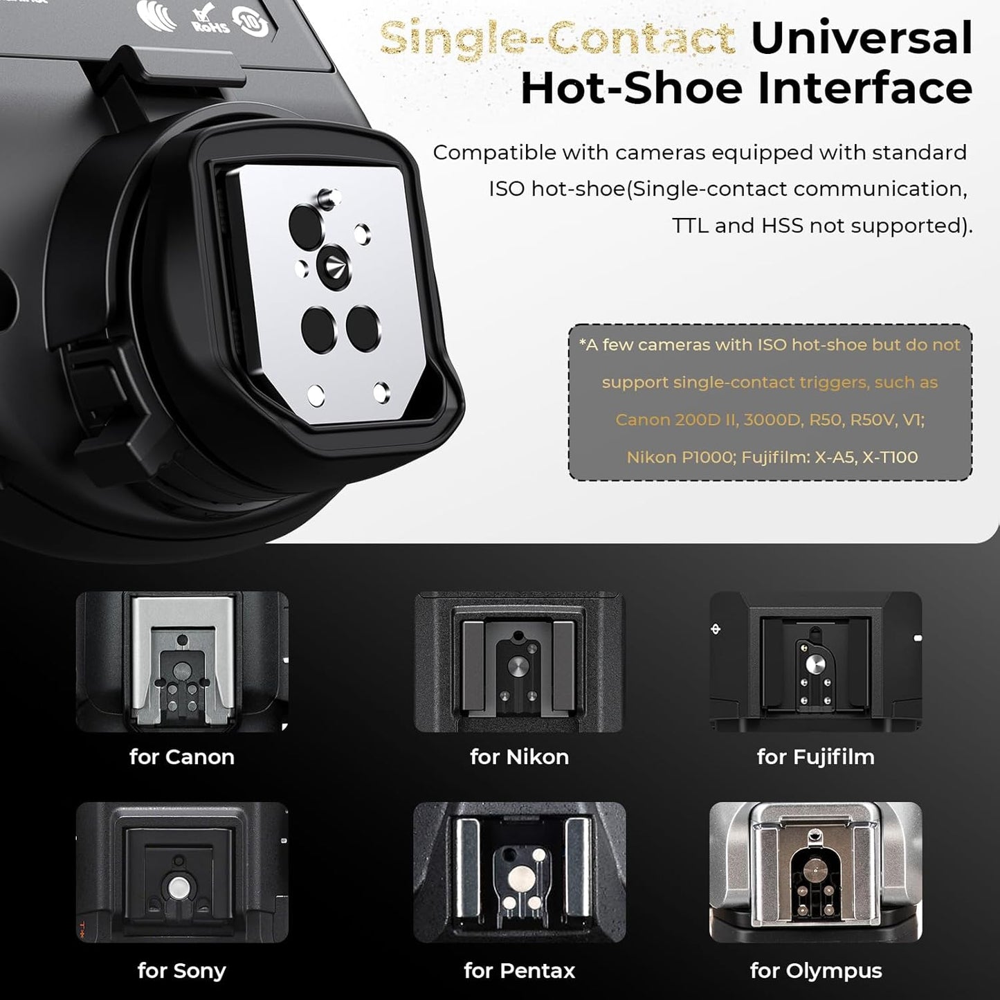 AODELAN Wireless Flash Trigger Compatible with Profoto Air1 and Air2, for Canon, for Sony, for Nikon, for Olympus,for Fujifilm Cameras 650FT Remote Control 100 Channels 6 Groups,Replaces Connect Pro