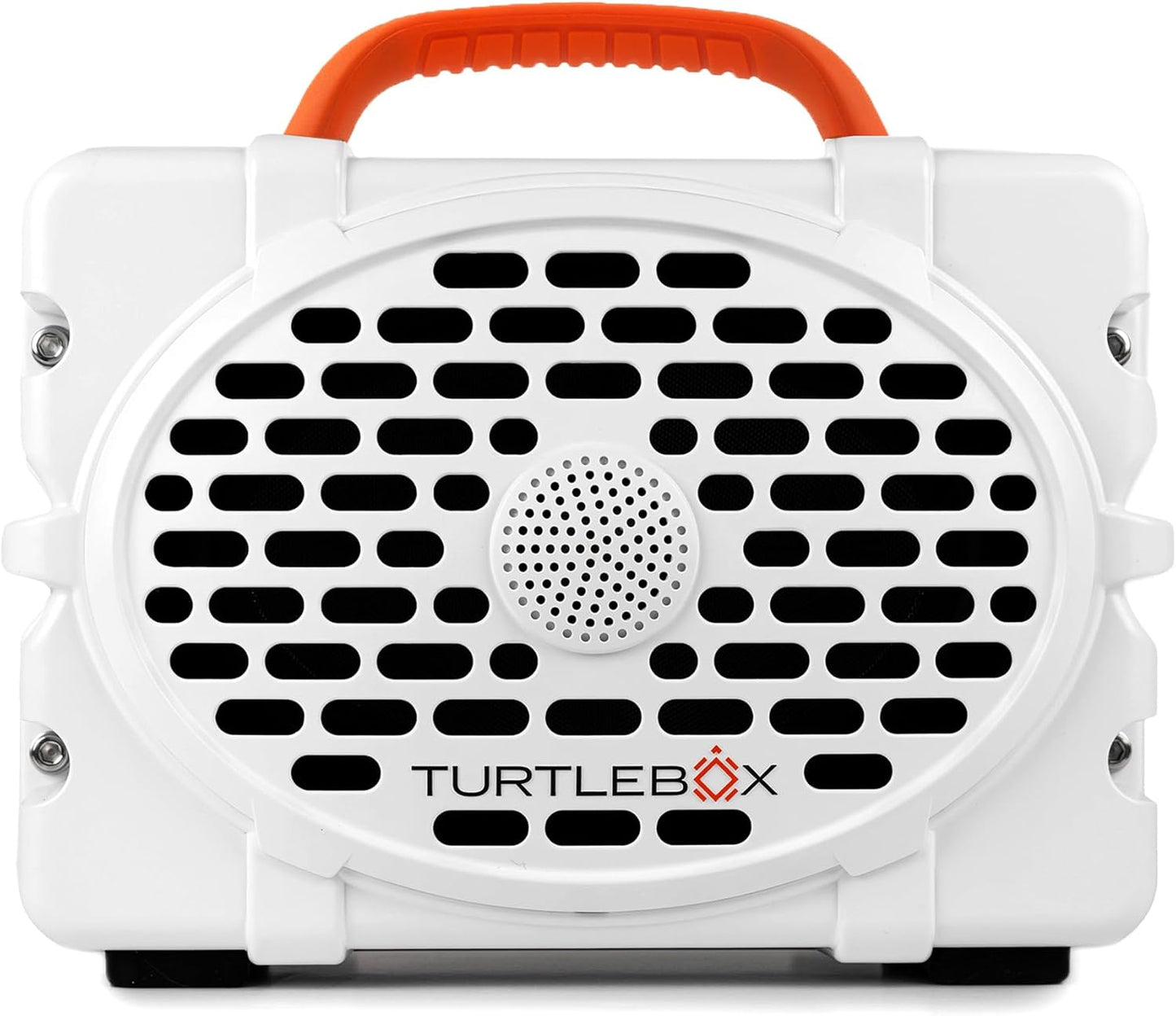 Turtlebox Original Gen 3: Portable Outdoor Bluetooth Speaker – Ultra-Loud (120dB), Waterproof (IP67), Rugged, Impact-Resistant, 3-Day Battery | Party Mode: Unlimited Pairing Stereo, White/Blaze Orange