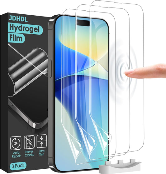 3 Pack Flexible Film Screen Protector for iPhone 16 Plus, Non-breakable Soft TPU Hydrogel Film for iPhone 16 Plus Screen Protector Film (NOT Glass)