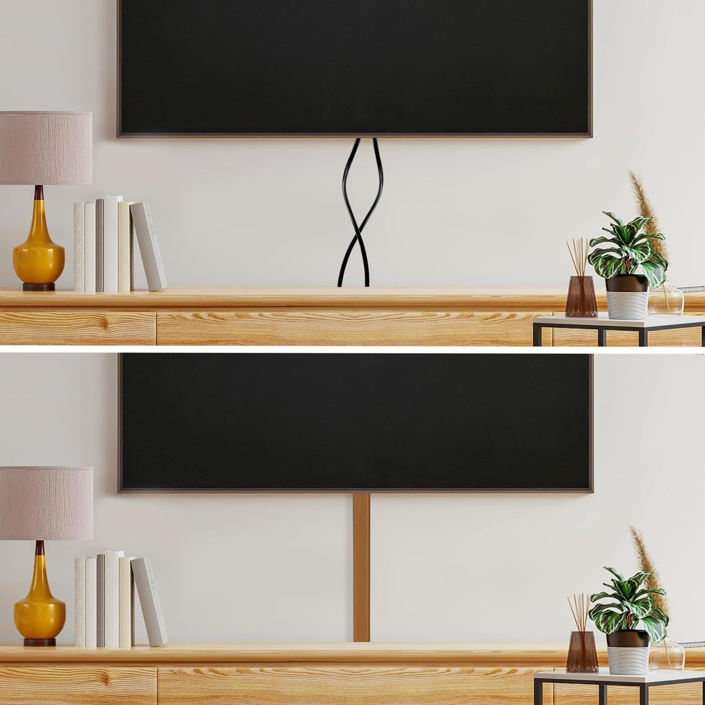 Rubber Bond TV Cord Hider Cable Protector - Strong Self Adhesive Wall Cord Cover Cable Hider - Low Profile Cable Management Wall Cord Concealer Cable Raceway (Brown, 10 Feet)