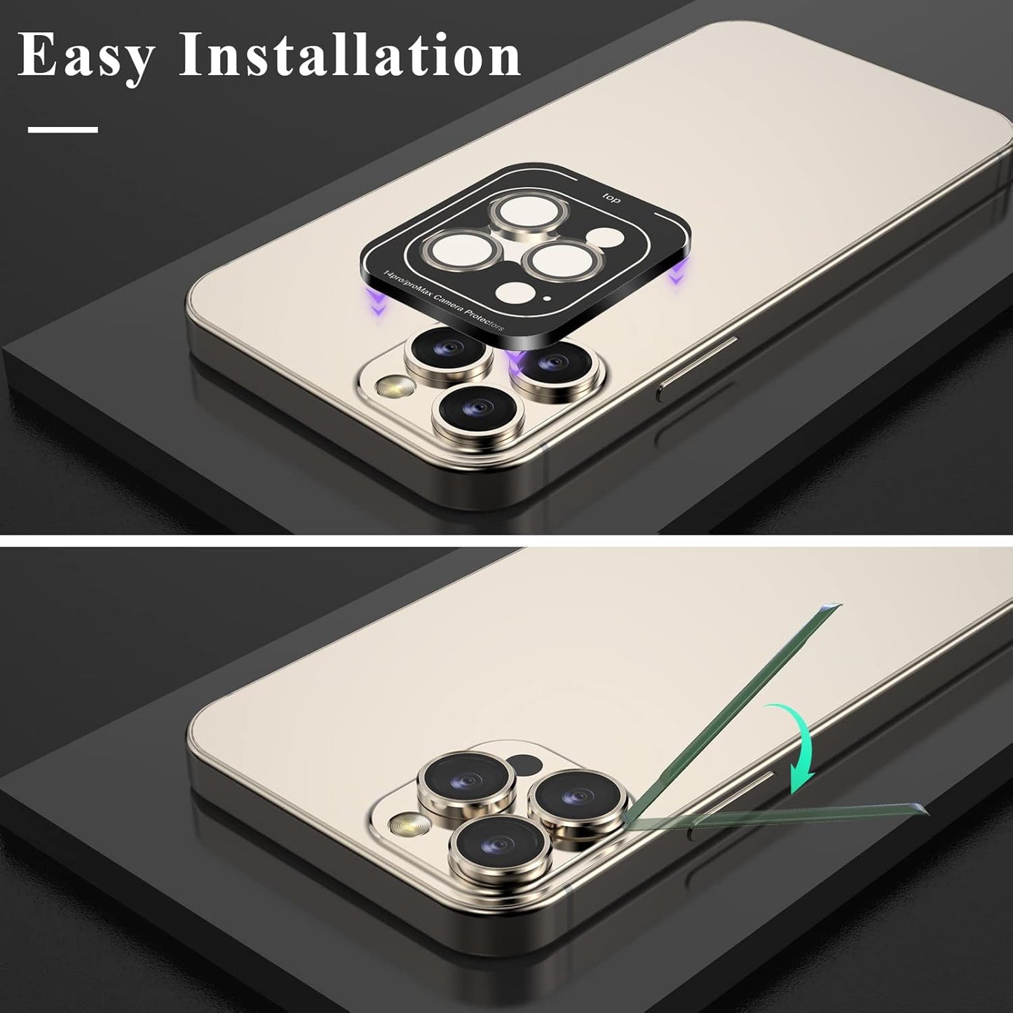 YWXTW Designed for iPhone 14 Pro Max Camera Lens Protector, for iPhone 14 Pro Camera Lens Protector, Individual Metal Anti Scratch HD Clear Case Friendly Tempered Glass Camera Cover, 1 Set