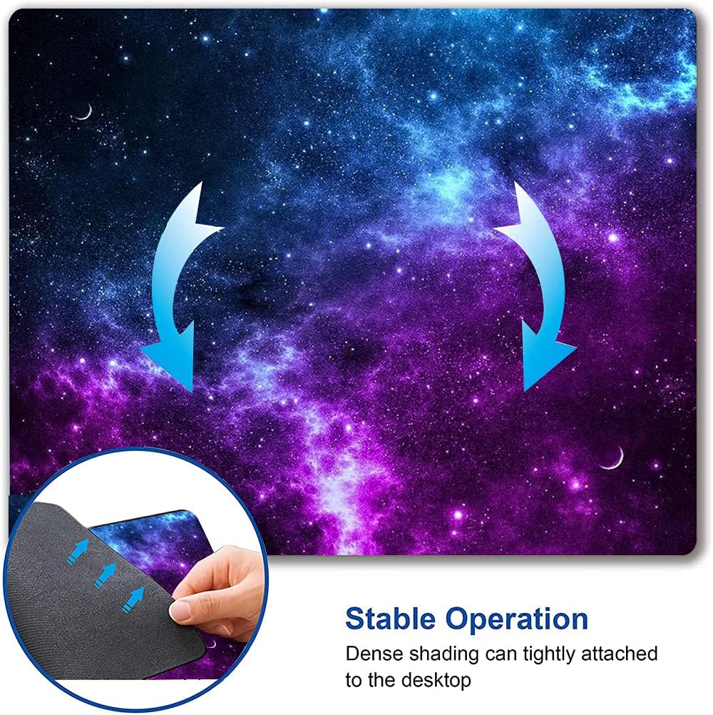 Galaxy with Lots of Star Mouse Pad, Cosmic Nebula Mouse Pad Custom Design, Square Waterproof Mouse Pad Non-Slip Rubber Base MousePads for Office Laptop, 9.5 inch x7.9 inch x0.12 inch Inch