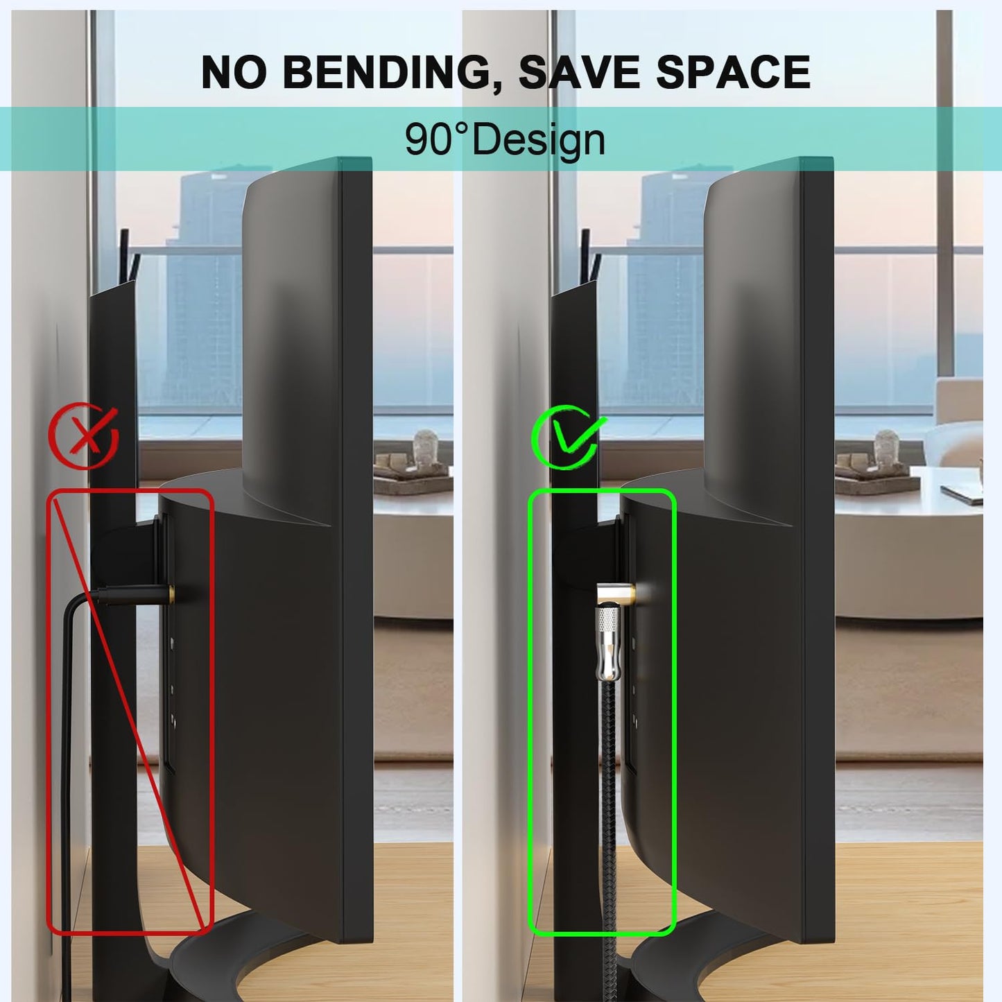 EMK Premium 24K Gold-Plated Right Angle Optical Cable – 90° Toslink to Toslink (0.6M/2Ft), 360° Rotatable for Soundbars, TVs & Home Theater
