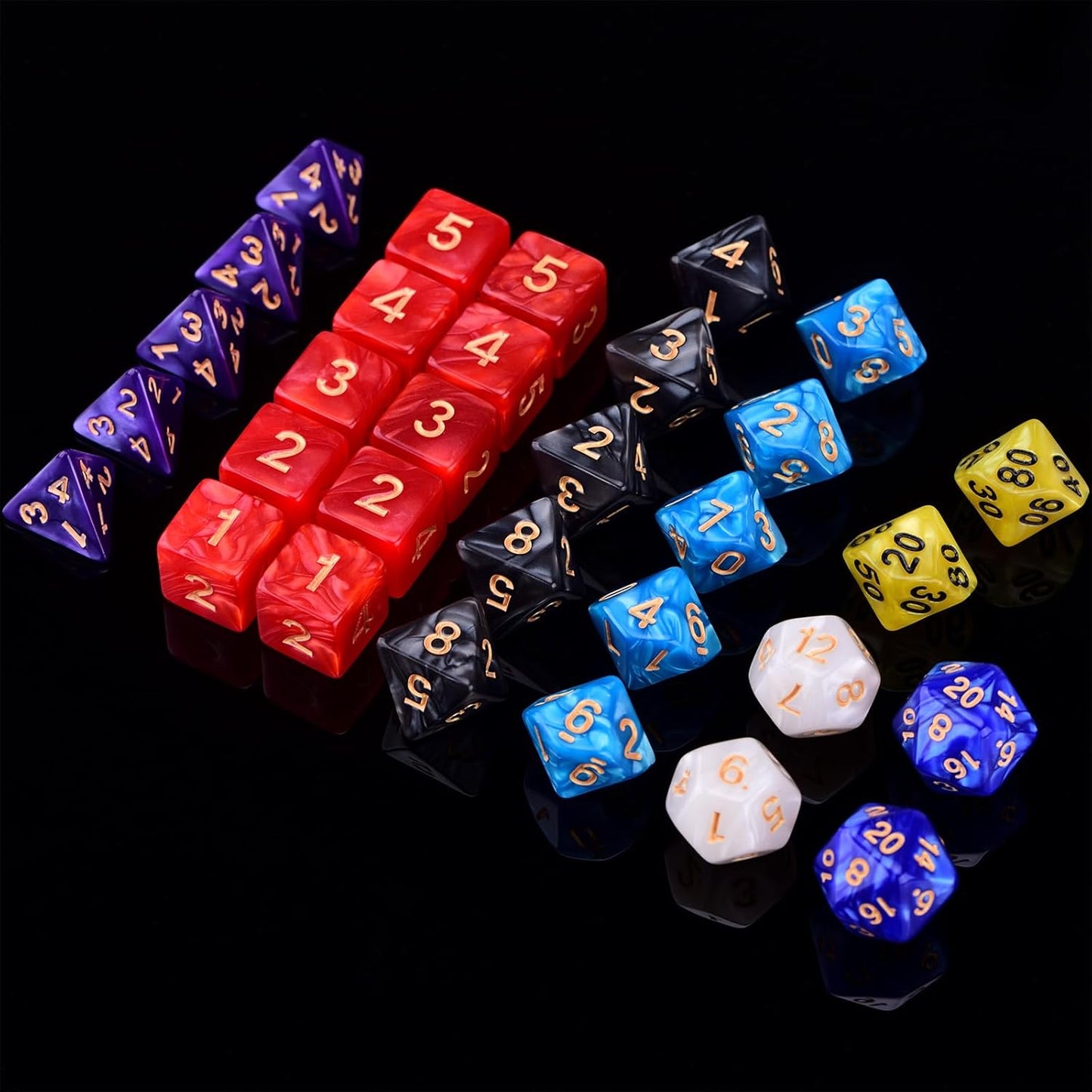 Extended RPG Dice Set 15 x 31 Polyhedral Dice (465pcs) for DND Tabletop Role-Playing Games (15 Colors)