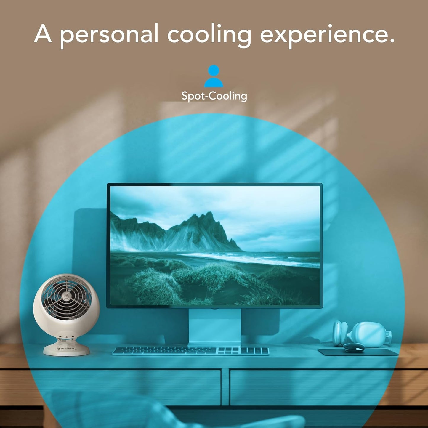 Vornado VFAN™ Mini Classic Vintage Fan, Retro Metal Air Circulator, For Desk & Bedside, 2 Speeds, Adjustable Tilt, Personal Cooling with Targeted Airflow, Quiet Fan, Vintage White