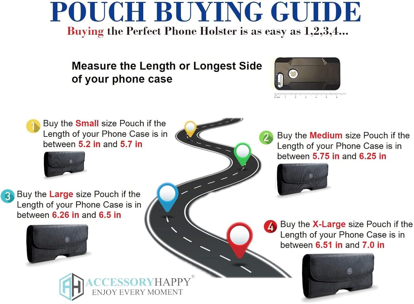 AH Military Grade Horizontal Cell Phone Pouch Clip Cell Phone Holder for Belt Loop for iPhone 13 Max 12 Pro Max 14 Max 14 Max Plus, S20 Plus Nylon Phone Carrier Holster Fits Cell Phone (Large)