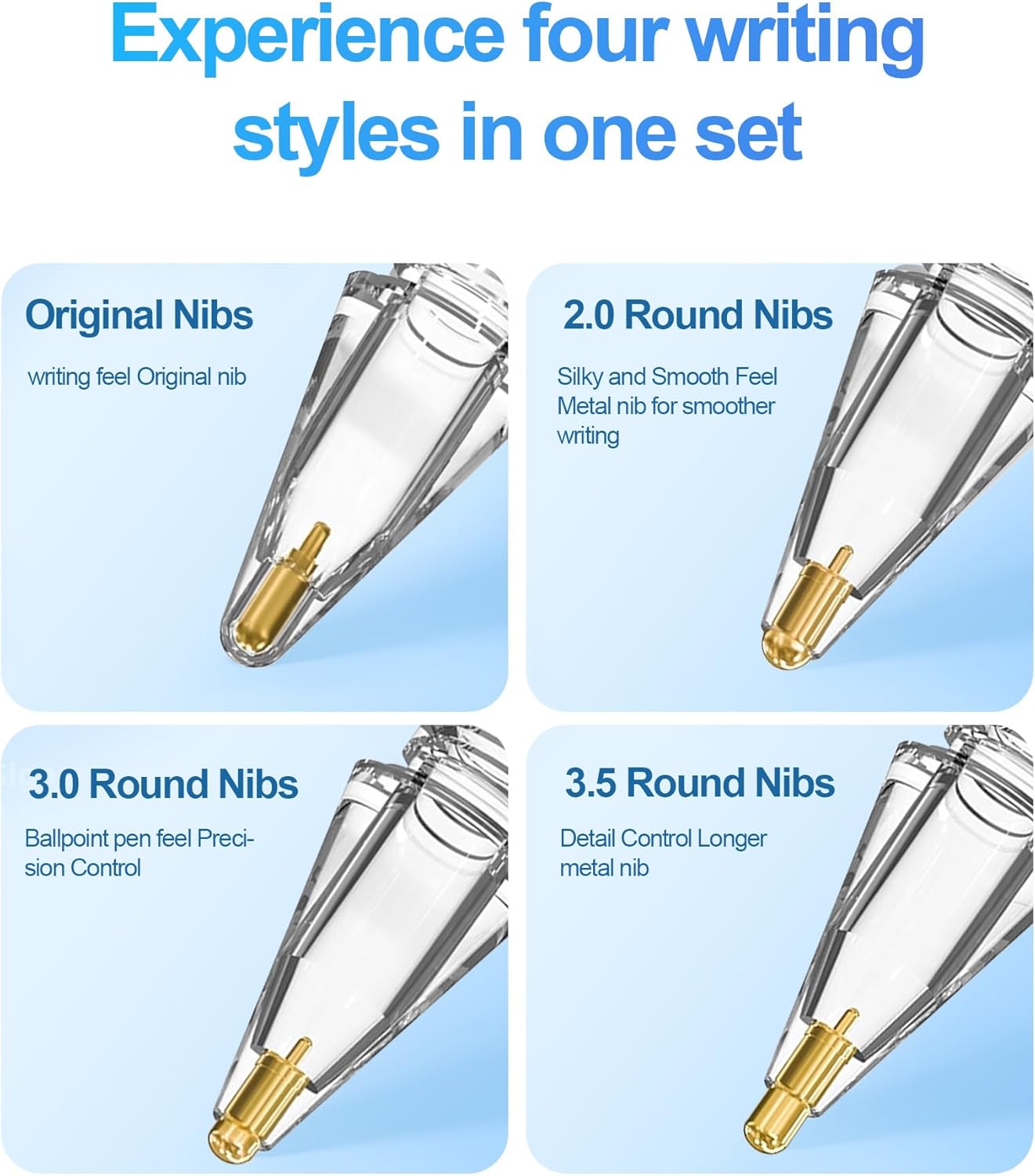 Replacement Pencil Tips for Apple Pencil Pro - 4 Pack Fine Point Metal Tip for Apple Pencil 2nd Generation and 1st Generation