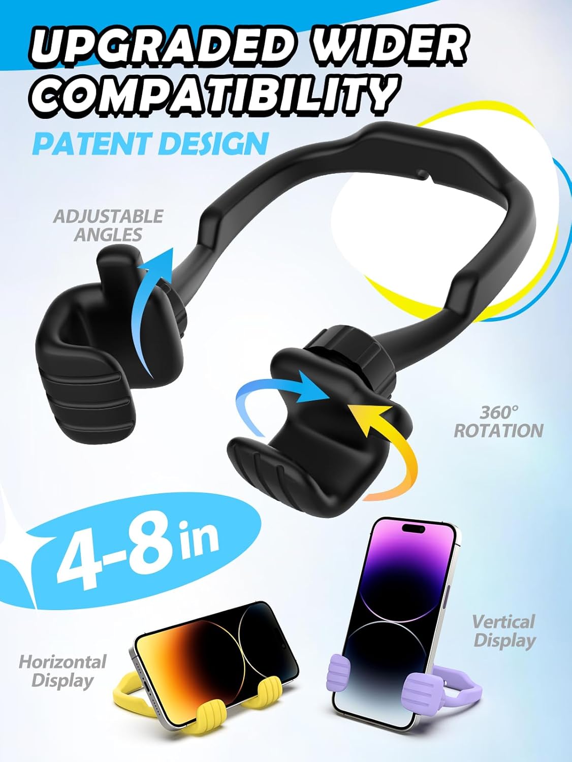 Dad Gifts for Fathers Day from Daughter Son Cell Phone Stand: 4 Pack UPGRADE Adjustable Thumbs Up Lazy Phone Holder for Desk Fun Birthday Gifts for Grandma Teens Girls Boys Adults Husband from Wife