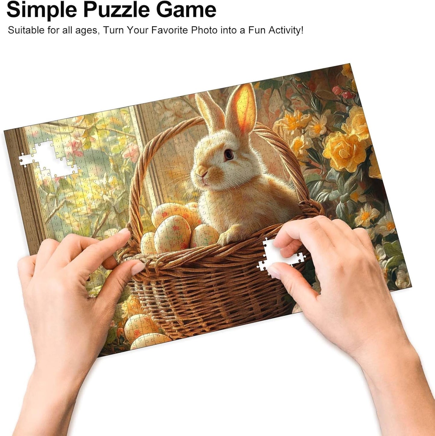 Custom 1000 Piece Puzzlefor Father's Day, Personalized Puzzle from Photos, Make a Puzzl e from a Photo, Wooden P-uzzle Jigsaw for Dad, Family, Wedding, Kids, Pet(29.5 * 19.5In Horizontal)