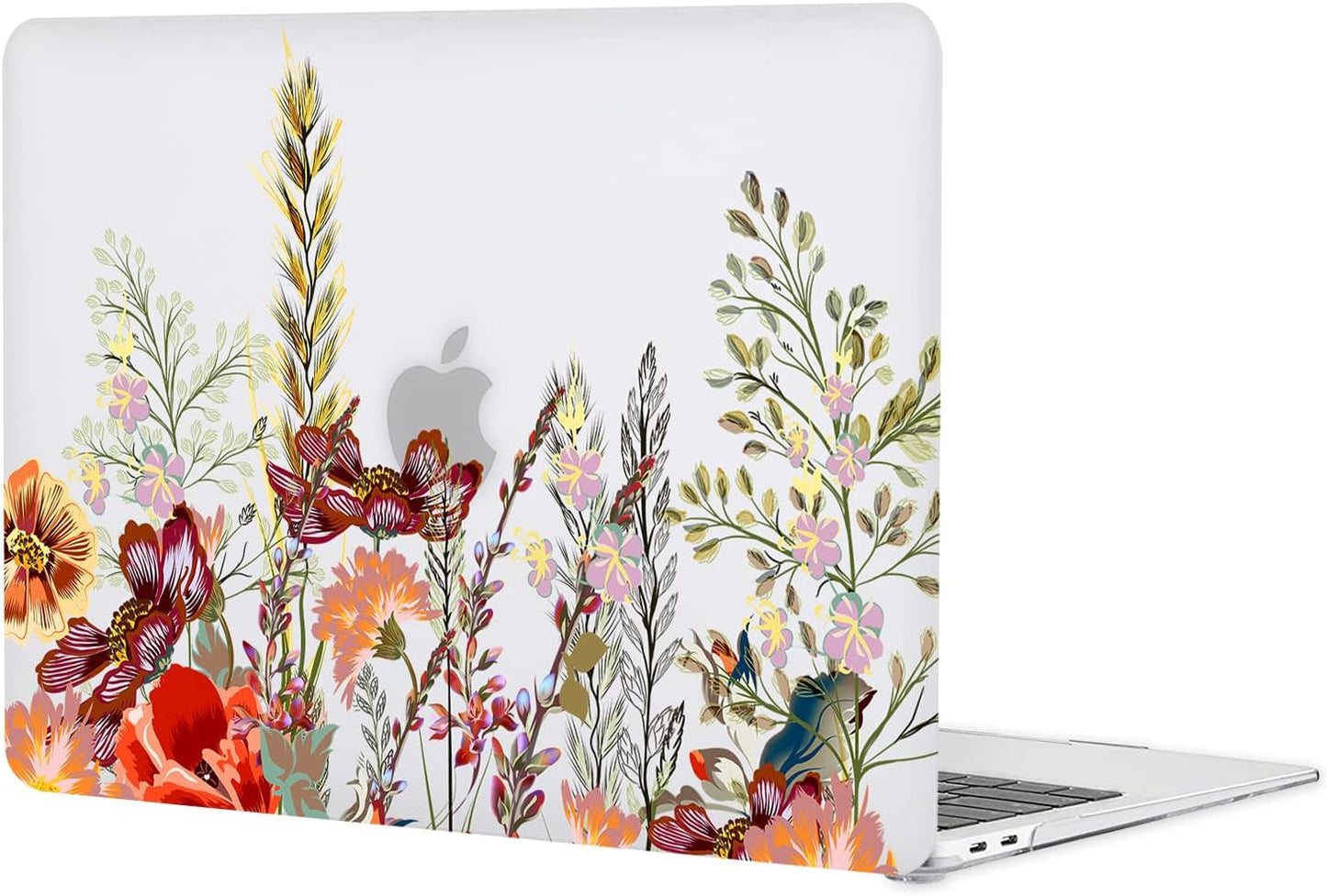 Case for MacBook Pro 13 inch M2 M1 A2338 A2289 A2251 A2159 A1989 A1706 A1708 2023-2016 Release, Matte Clear Cover & Keyboard Cover & Screen Protector for Pro 13.3 with Touch ID, Field Flowers