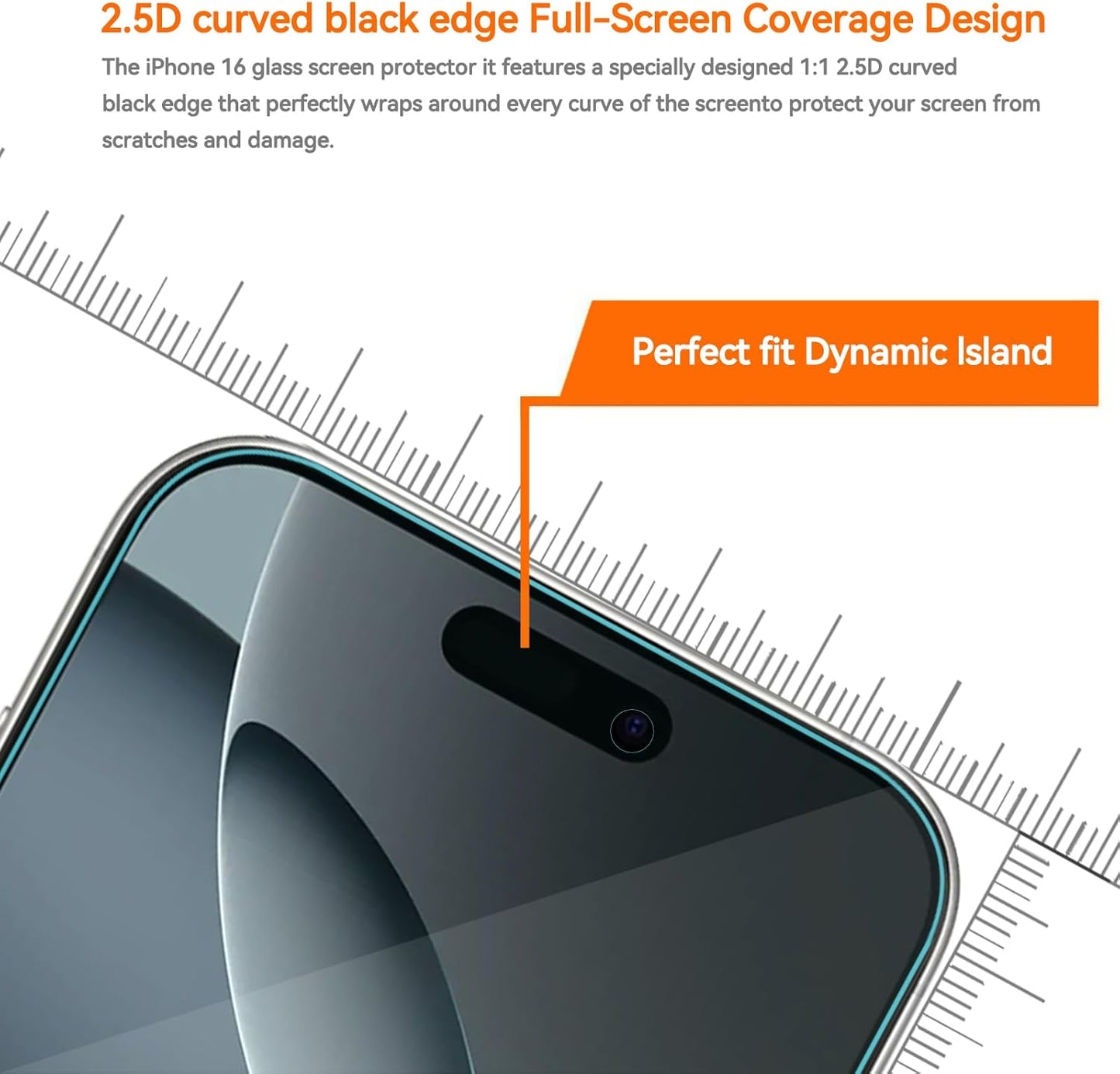 4 Pack Anti Blue Light Screen Protector for iPhone 16 Pro [6.3 inch] with Installation Frame,9H+ Anti Blue Light Tempered Glass, Anti-Scratch, Case Friendly