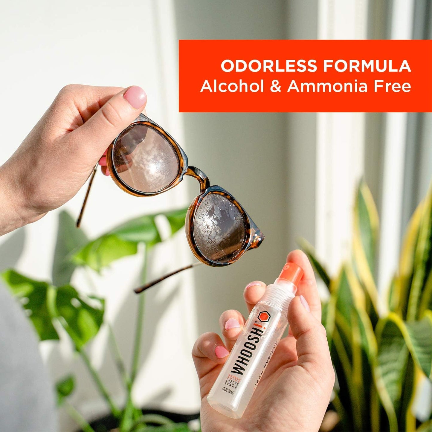 WHOOSH! Screen Shine Pocket 0.3 fl oz – Powerful Computer Screen Cleaner for Car, Laptop, Phone & Eyeglasses – Streak-Free Screen Cleaner Spray and Wipe, Sleek Leak-Free Bottle with Microfiber Cloth