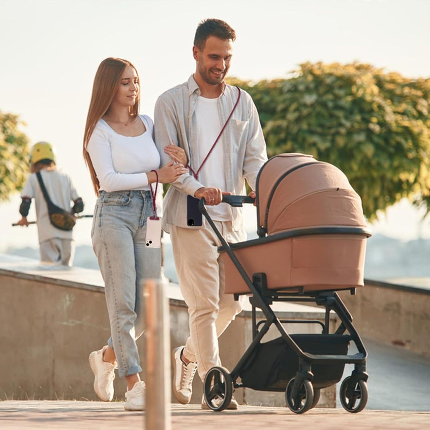 3 Pack Phone Lanyard,1×Phone crossbody strap,1×Phone Neck Strap,1×Wrist Strap,3×Tether Tabs,Universal Cell Phone Multifuctional Patch Polyester Lanyards(Wine)