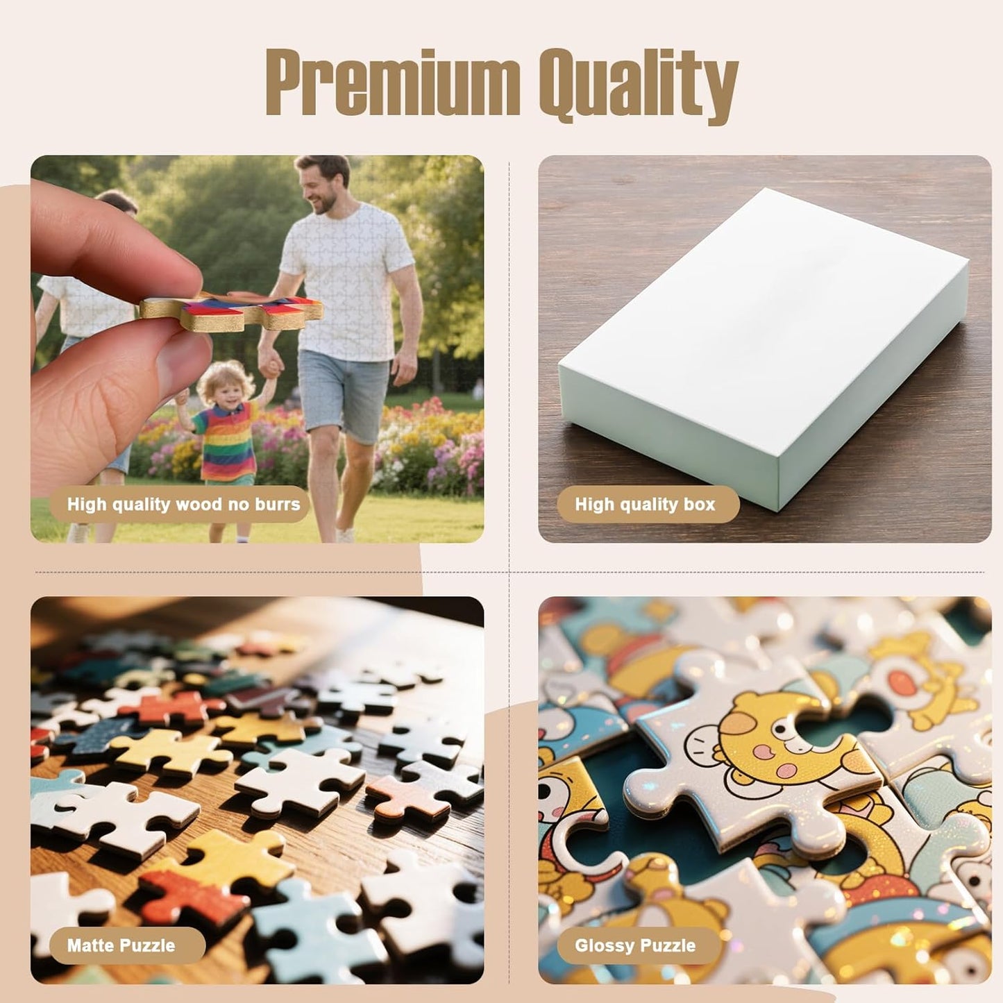 Custom Photo Puzzle – Personalized Jigsaw Puzzle from Your Photos in 200/300/500/1000/1500 Pieces – Custom Puzzle Gift for Families, Pets, Weddings, Anniversaries, Adults and Couples(200-horizontal)