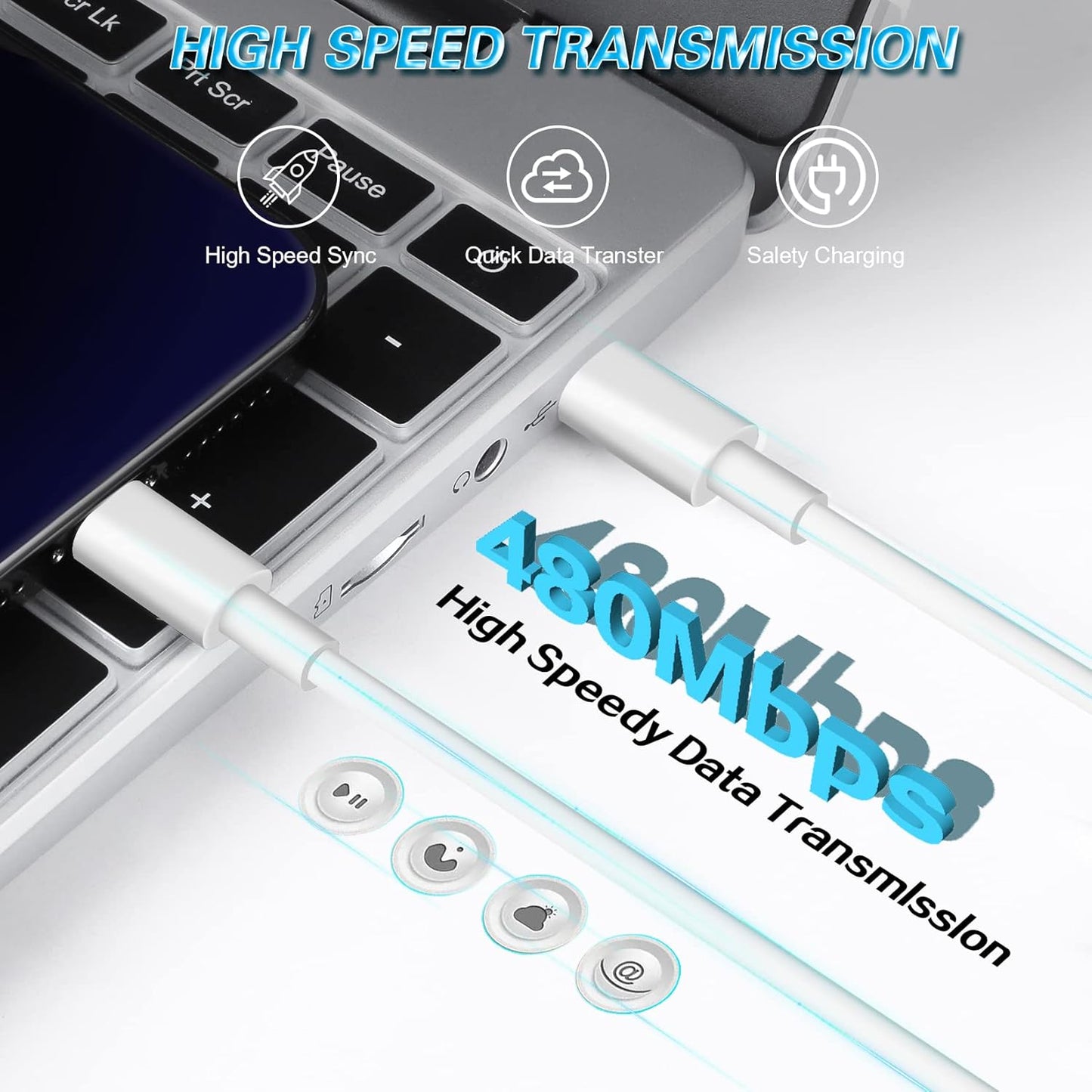 iPhone 14 Super Fast Charger,Dual Port USB C Chargers,iPhone Charger Fast Charging Block,Quick Apple USB C Wall Adapter Plug,2Pack Type C Lightning Cable For iPhone 14/13/12/11/ProMax/MiNi/XR/SE/8Plus