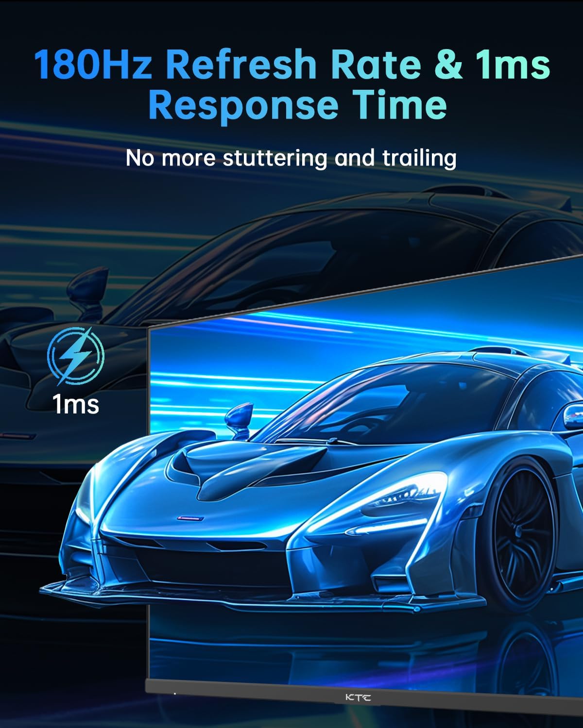KTC 27 Inch Mini LED Gaming Monitor - 1440P Monitor 2K, HDR1400, 180Hz, Adaptive Sync, 148% sRGB, HDMI 2.0 x 2, DisplayPort 1.4 x 1, Monitors Gamer with Height Angles Adjustable