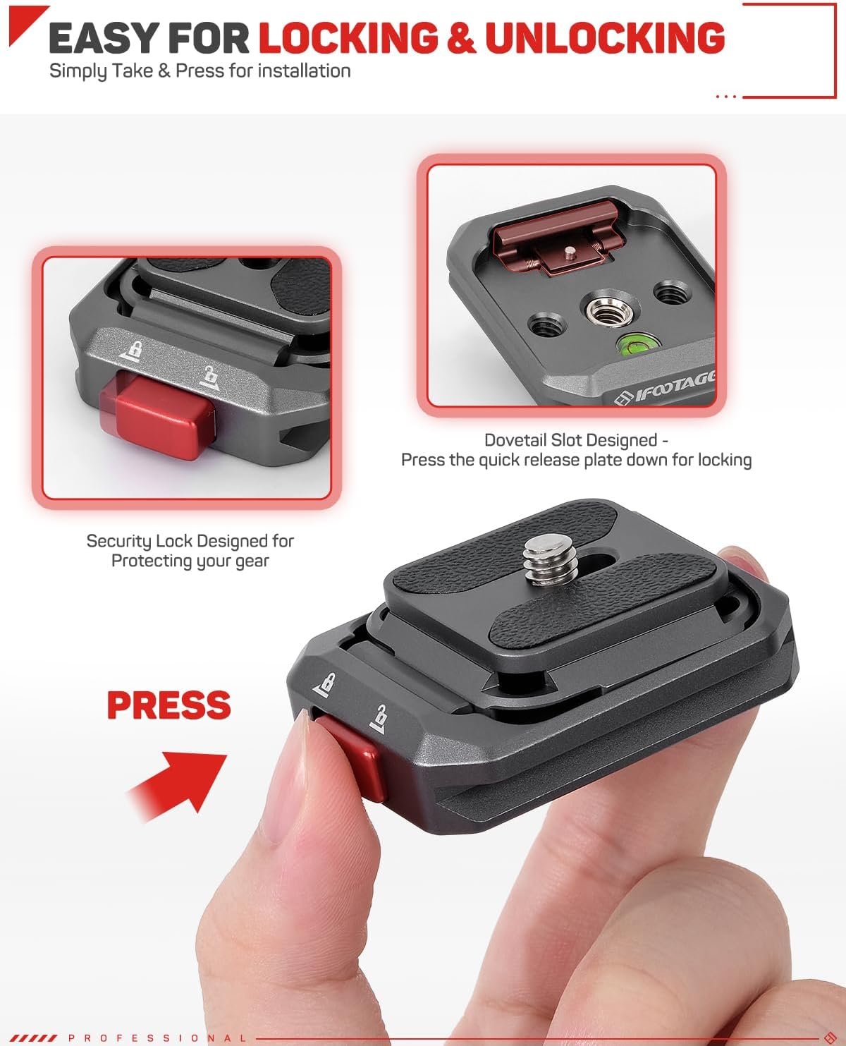 IFOOTAGE Q38-BASE Quick Release Base for Tripod/Monopod/Slider with 3/8" Thread