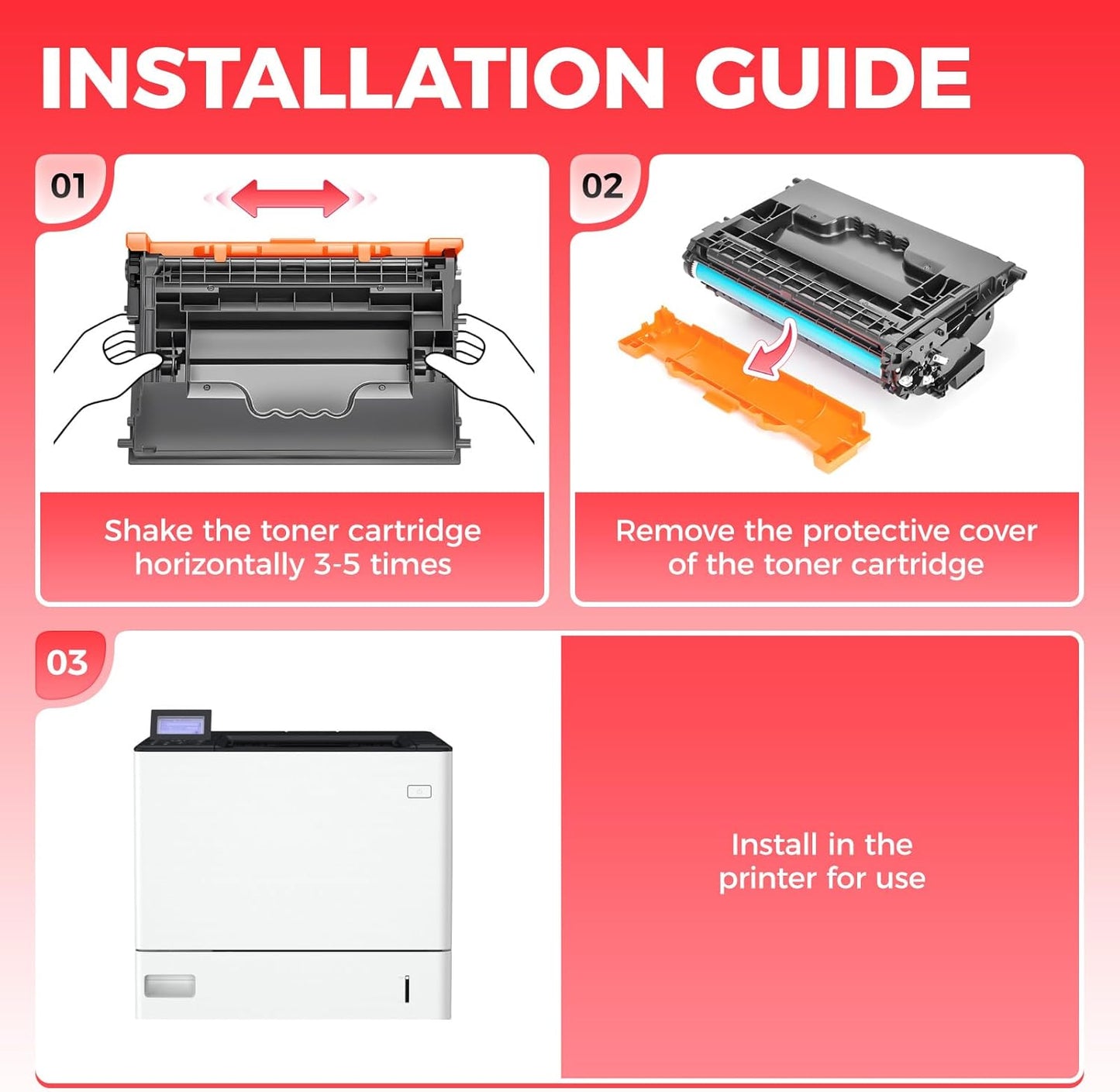 T03 Black Toner Cartridge（1-Pack with chip） Compatible for Canon T03 2725C001AA Toner imageRunner Advance 525iF 615iF 715iF 525iFZ 615iFZ 715iFZ DX 527iF 527iFZ 617iF 617iFZ 717iF 717iFZ Printer Ink