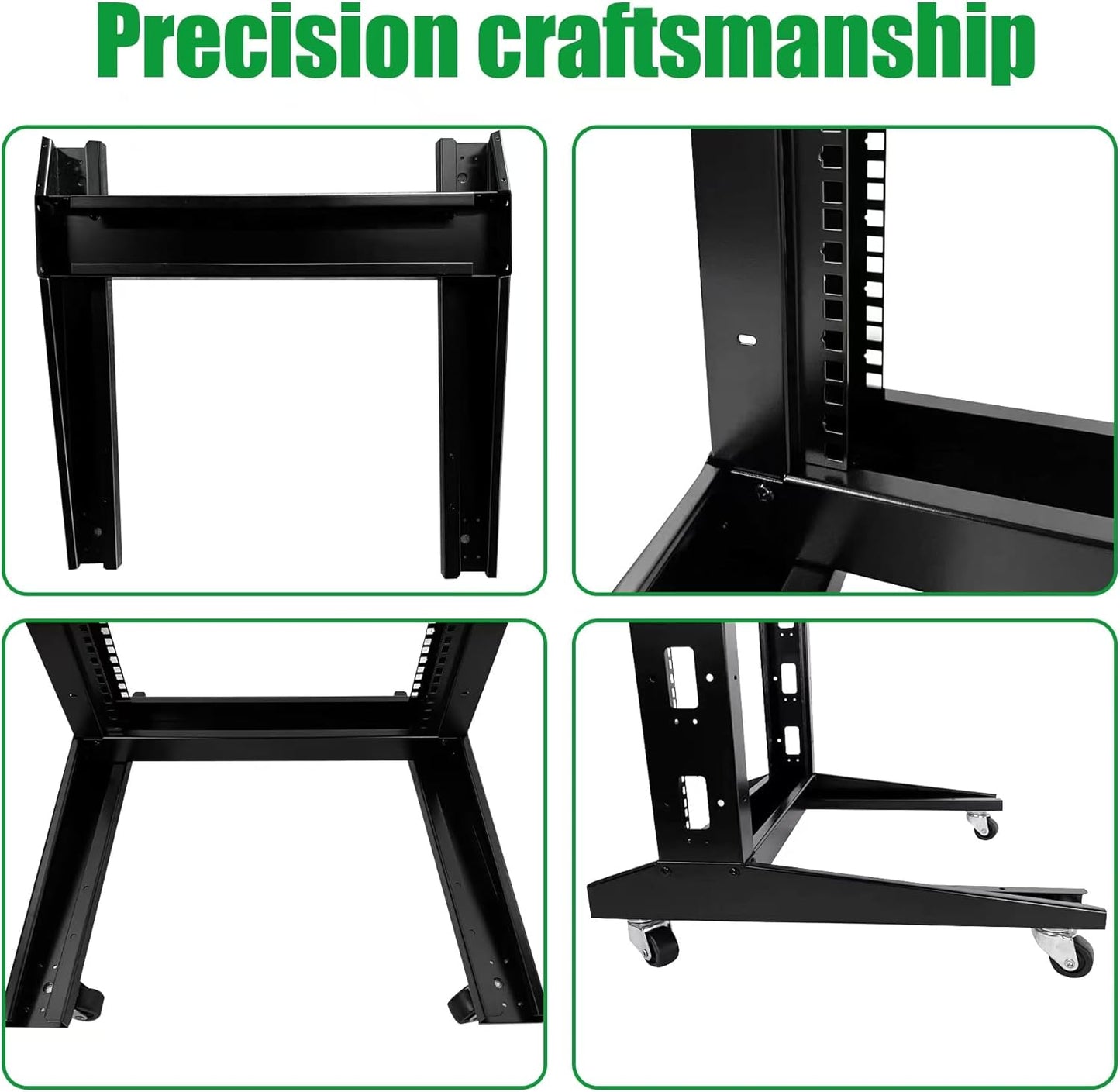 2 Post 38U Open Frame Server Rack 2-Post Server Rack Network Rack,with Movable casters，Comes with 2 Center Trays,for 19 Inch Equipment, Networking Data & IT Devices,1020lbs Weight Capacity(2P-DL-38)