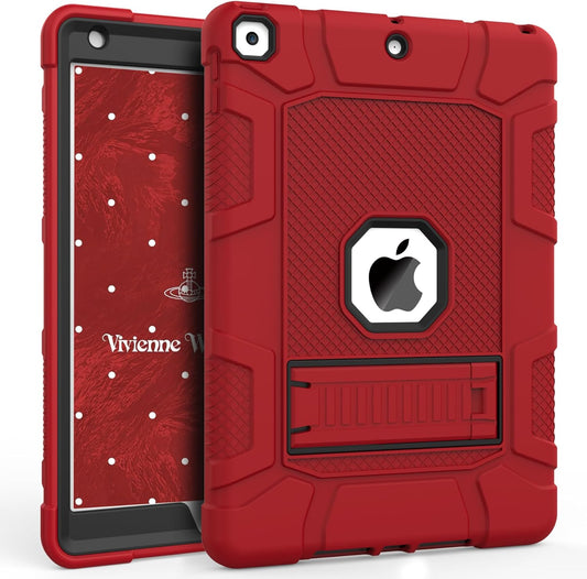 Rantice iPad 9th Gen Case - Hybrid Shockproof Rugged Drop Protection with Kickstand for 10.2'' 2021/2020/2019 iPads (Red+Black)