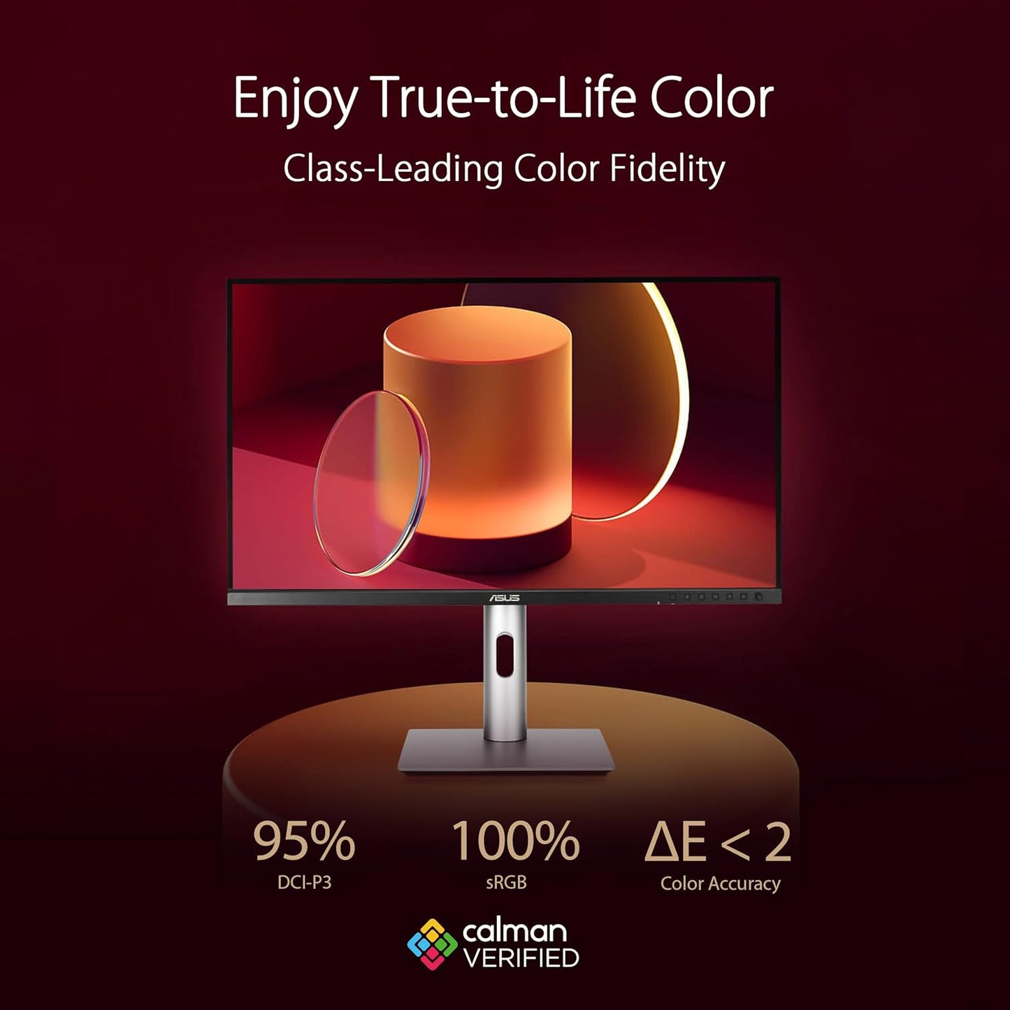 ASUS ProArt Display 24” (23.8 inch viewable) 1440P Professional Monitor (PA24ACRV) – IPS, QHD (2560 x 1440),Pre-Calibrated, 95% DCI-P3, ΔE < 2, Calman Verified, USB-C PD 96W, HDR400, 3 yr Warranty