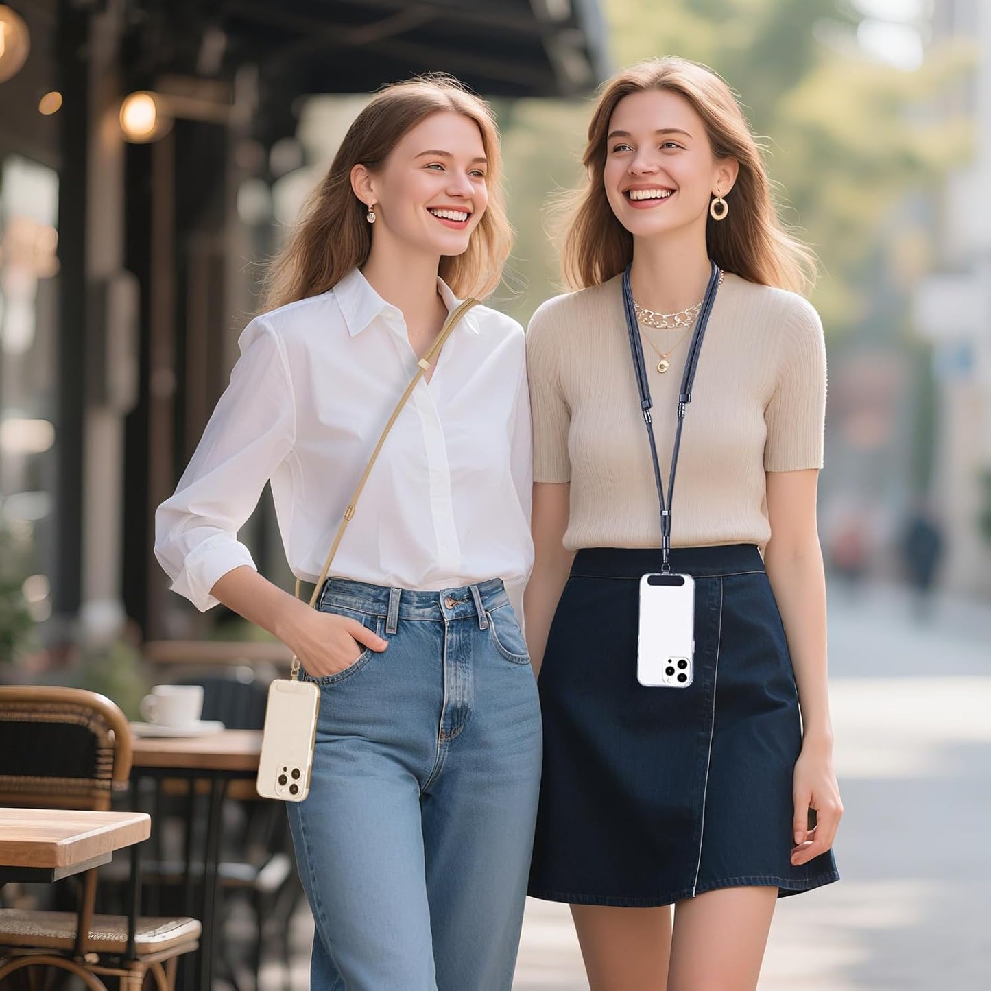 Adjustable Phone Lanyard - Phone Wrist Strap, Cell Phone Crossbody & Neck Hanging - 3-in-1 Universal for Most Smartphones(Black)