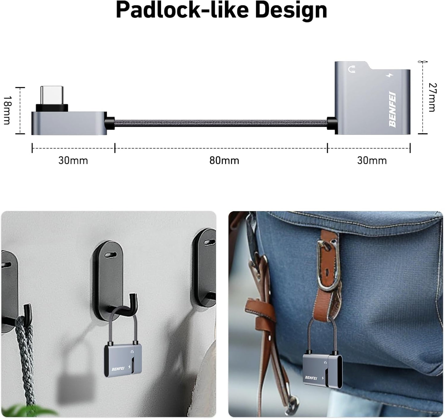 BENFEI USB C to Audio Jack Adapter with 60W Fast Charging, USB-C to 3.5mm Female Headphone Compatible with iPhone 15 Pro Max/15 Pro/15, Samsung Galaxy S24/S23/S22/S21 Ultra, iPad Pro, Pixel 8 Grey